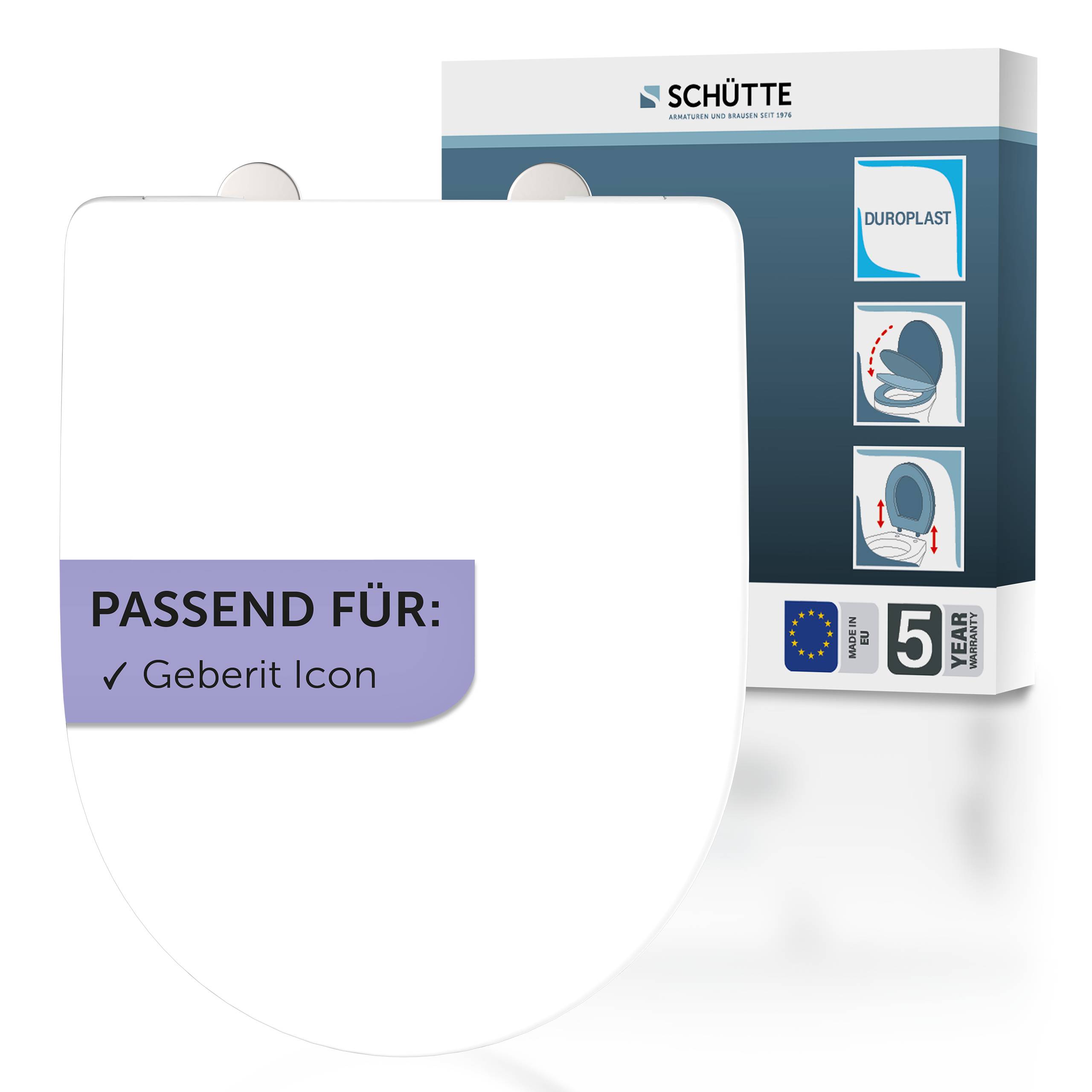 Duroplast WC-Sitz WHITE, D-Form, PRO 7, mit Absenkautomatik und Schnellverschluss