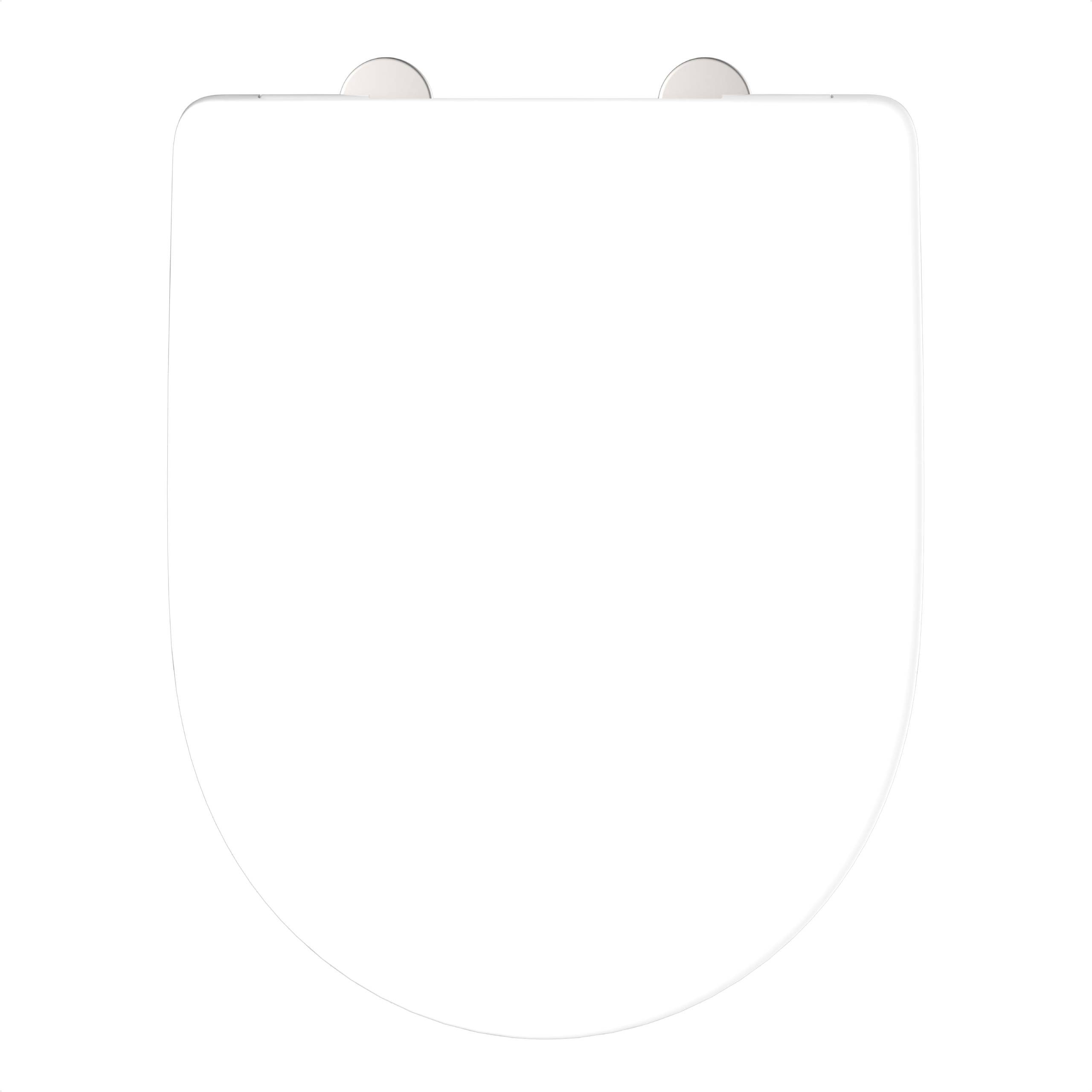 Duroplast WC-Sitz WHITE, D-Form, PRO 7, mit Absenkautomatik und Schnellverschluss