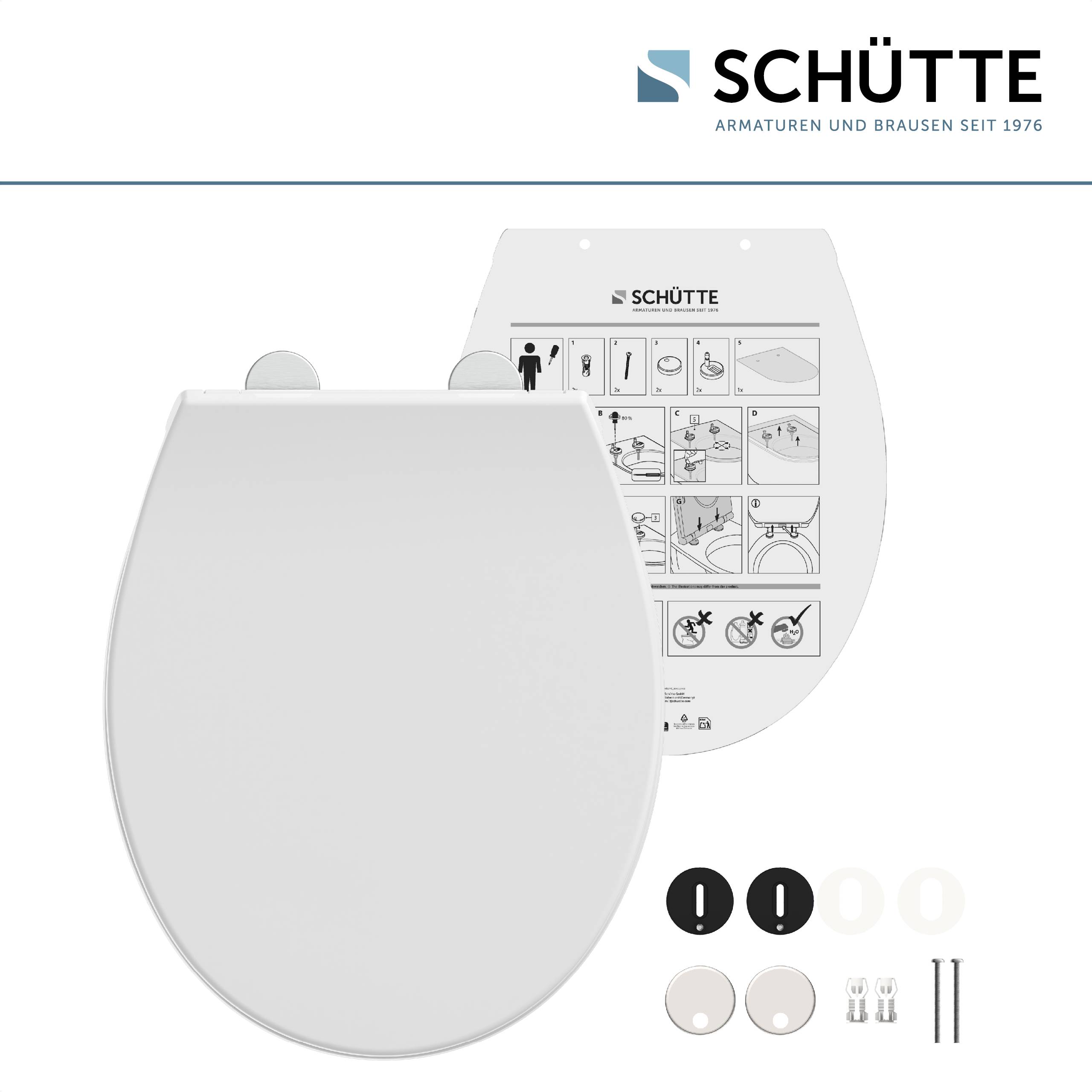 Toilettensitzpackung mit Markenlogo „Schütte