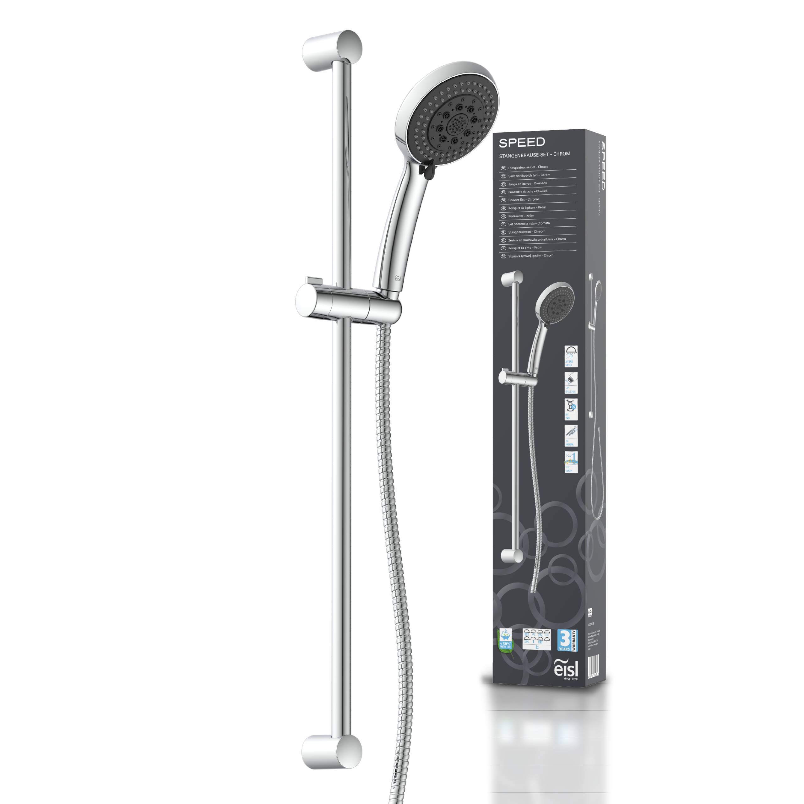 SPEED Stangenbrause-Set, Chrom