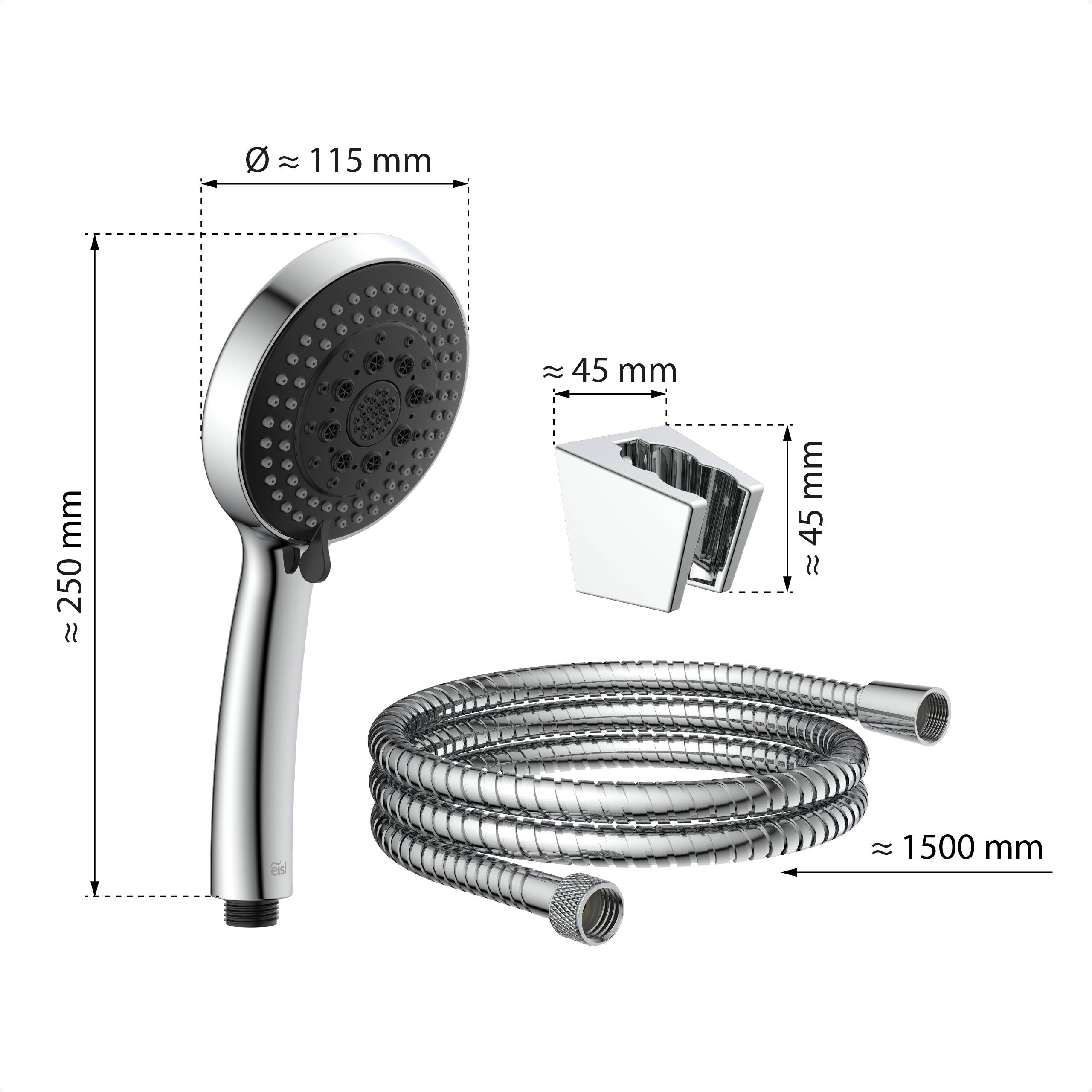 SPEED Handbrause-Set, Chrom