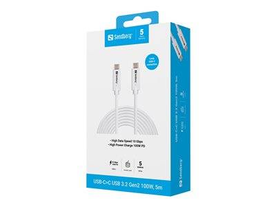 Eine Packung Sandberg USB-C auf USB-C Kabel mit der Bezeichnung „High Data Speed 10Gbps