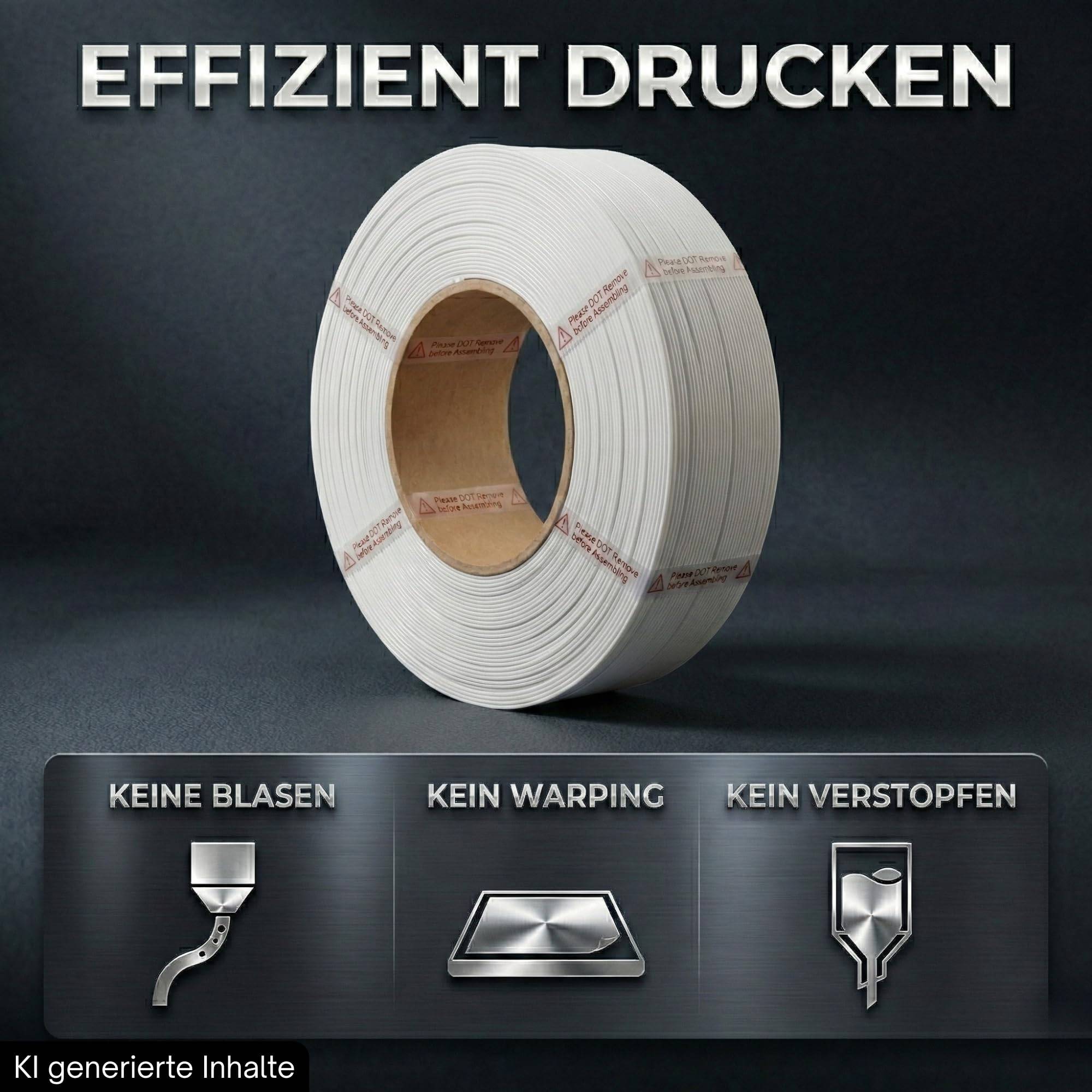 1kg Refill Filament PETG-HF passend für Bambu Lab 3D Drucker kompatibel mit Bambulab Leerspule (Mit Notch) AMS AMS2 P2S, H2D, H2S, X1C, P1S, A1