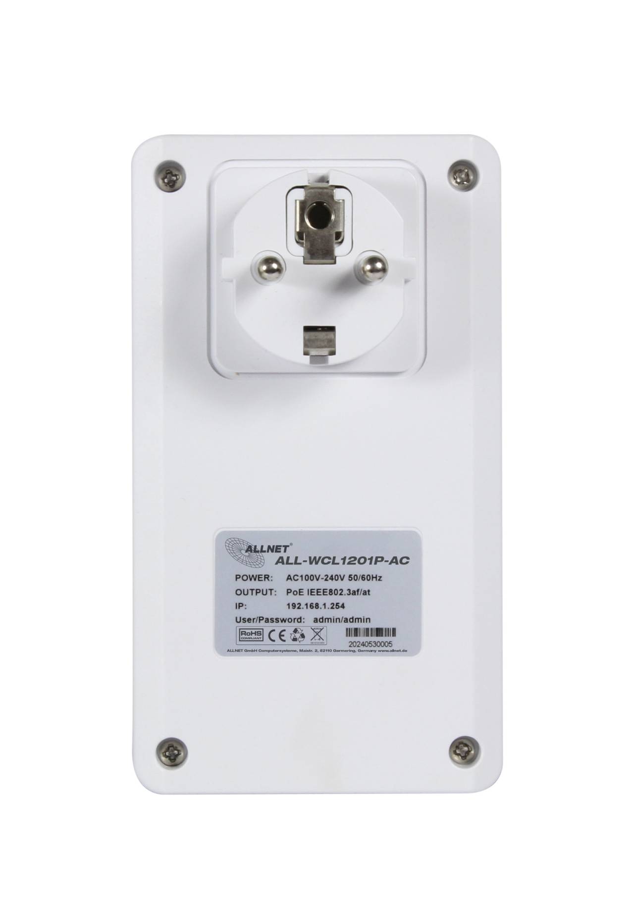 ALLNET Wireless Client mit PoE Out 2,4GHz (300Mbps) und 5GHz (867bps) AC