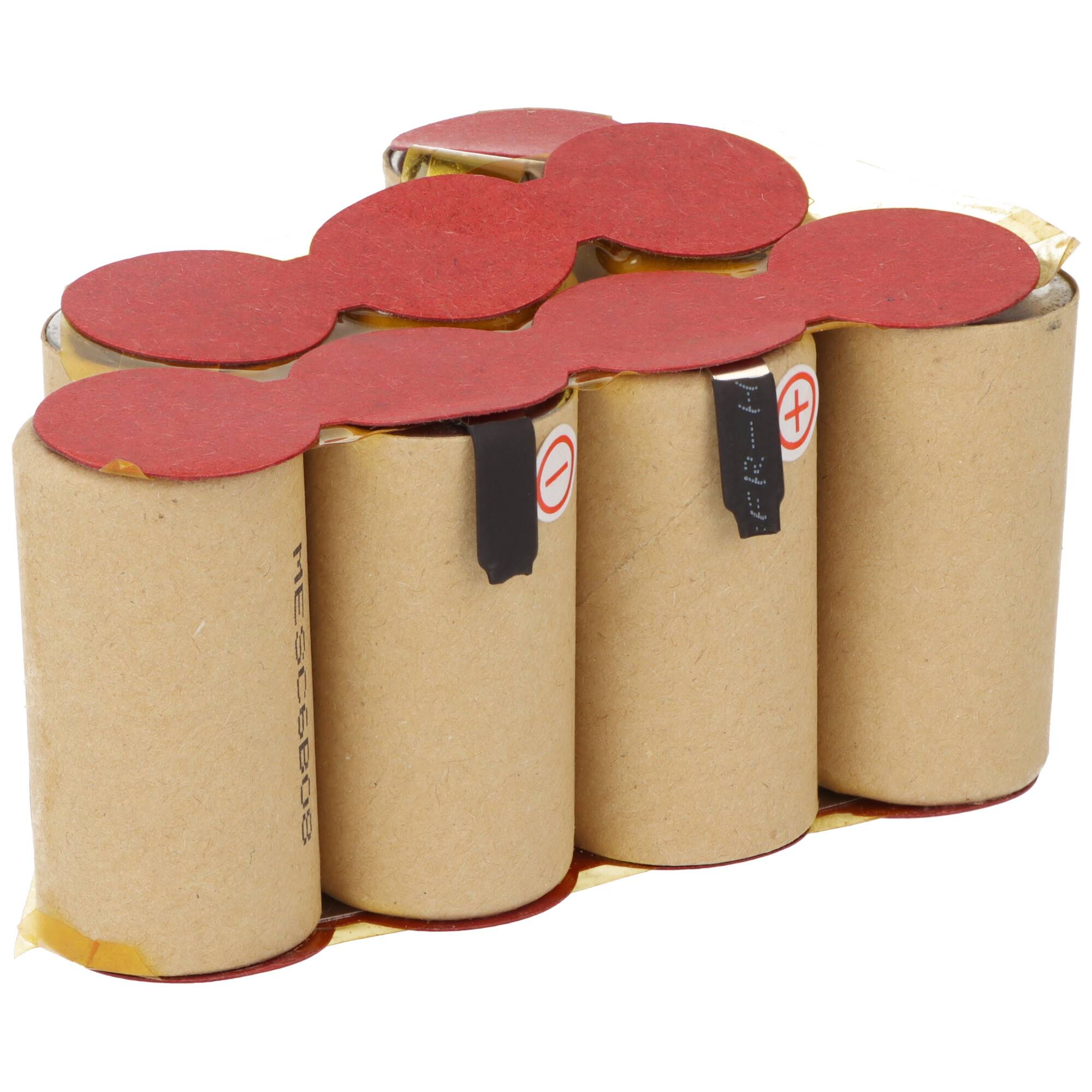 Eine schwarze, rechteckige wiederaufladbare Batterie mit einem gelben, roten und schwarzen Draht sowie einem weißen Steckverbinder, verwendet für elektronische Geräte.