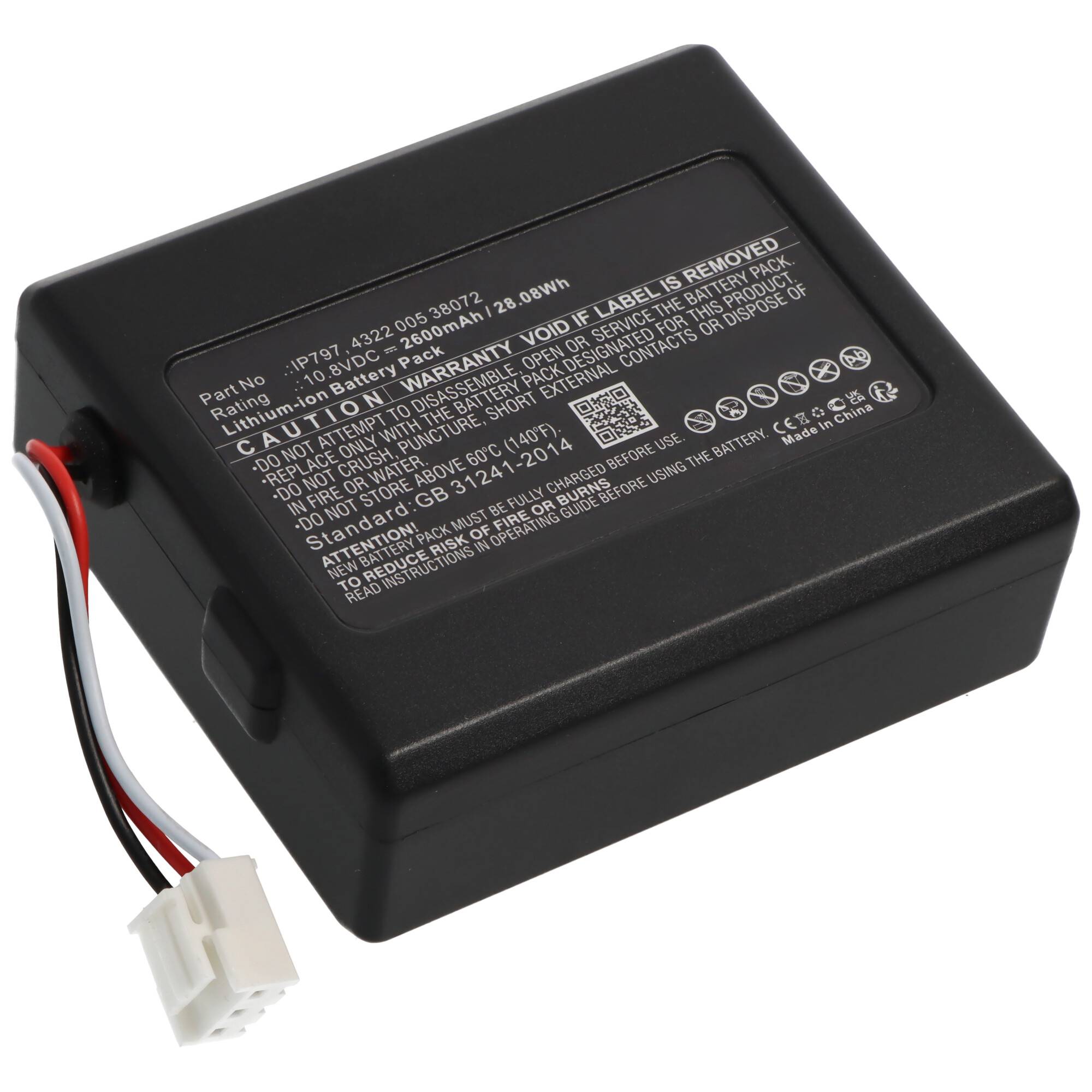 Staubsauger-Akku als Ersatz für Philips 4322 005 38072, IP797 - 2600mAh 10,8V Li-Ion