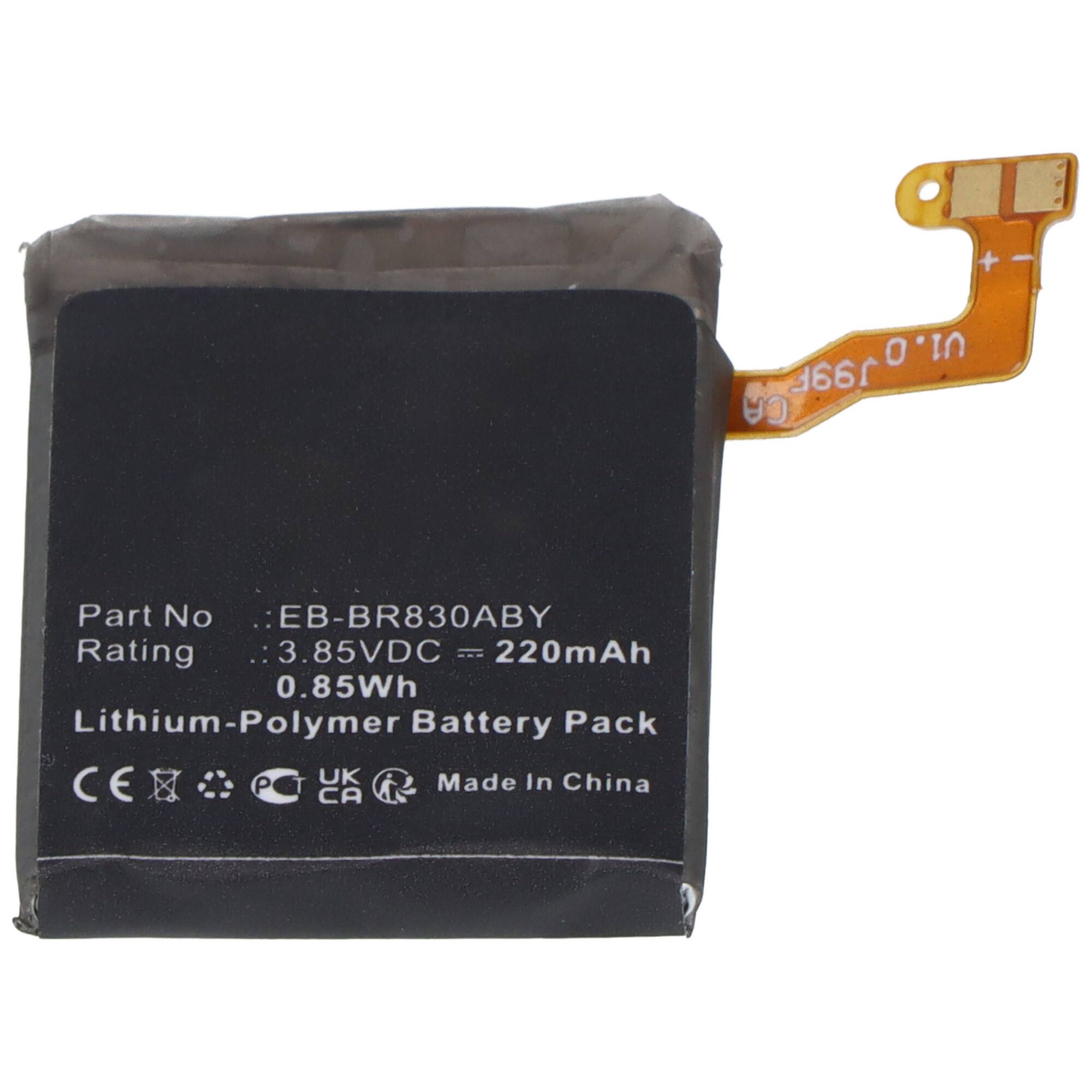 Akku passend für Samsung Galaxy Watch Active2 40mm, SM-R830, EB-BR830ABY, 3,85V, 220mAh