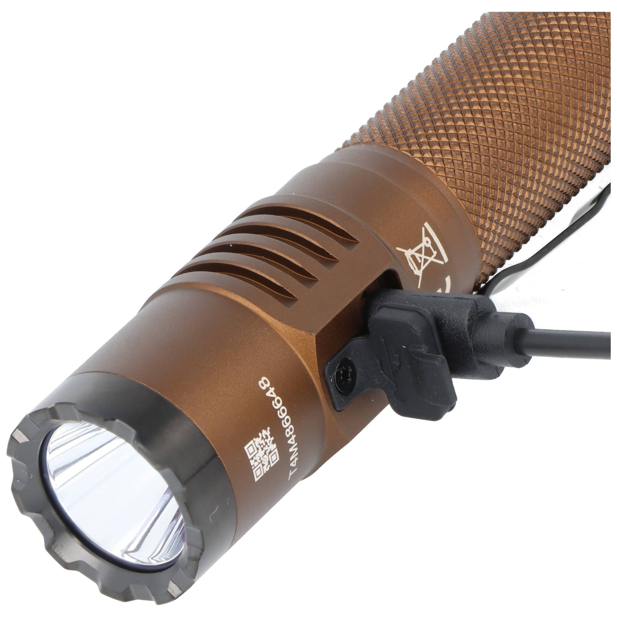 AceBeam T35 LED-Taschenlampe mit bis zu 1.600 Lumen, 352 Meter Leuchtweite, 5.000K, braun