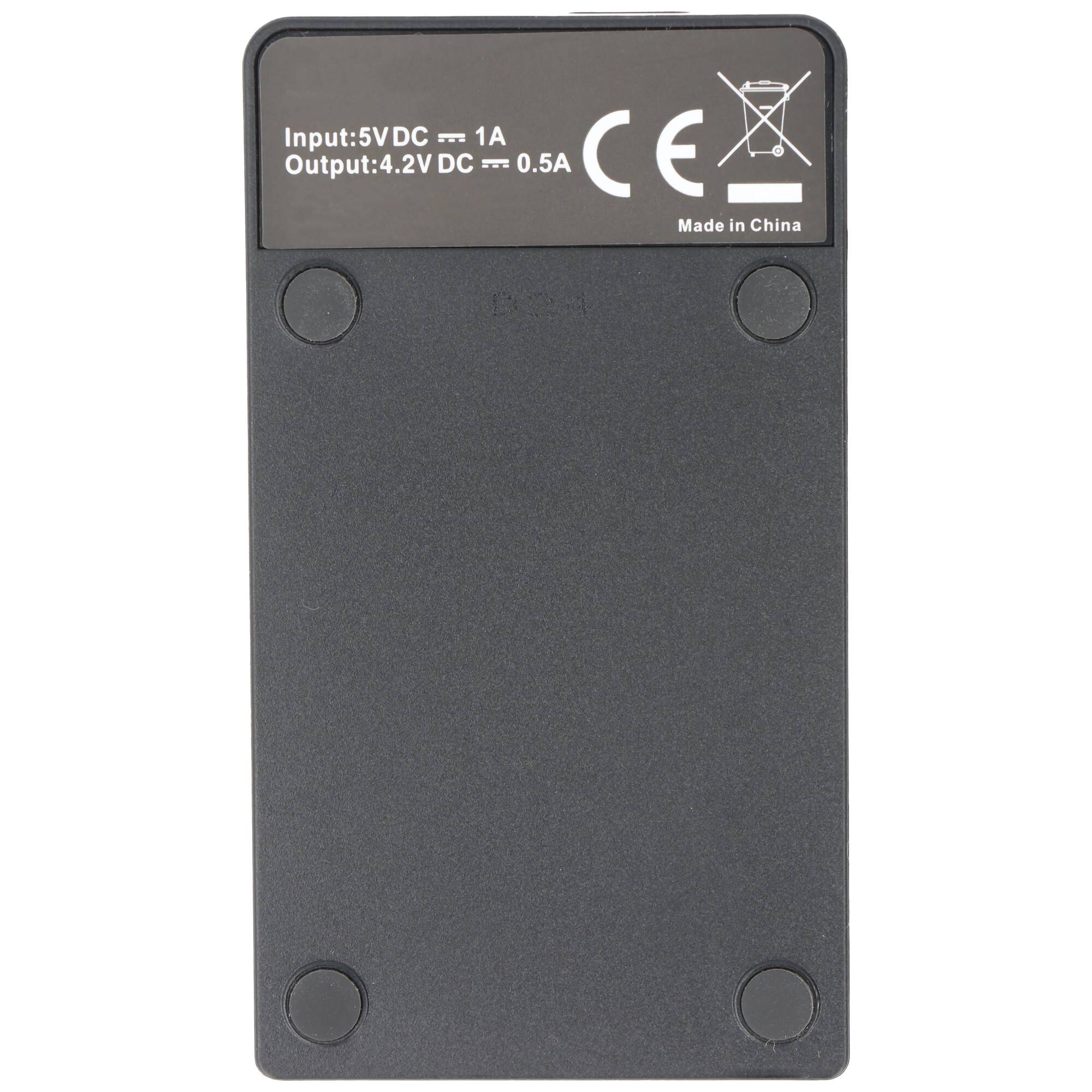 Ladegerät passend für Panasonic DMW-BCK7, DMW-BCK7E, Akkuladestation mit Micro-USB-Anschluss, flache Bauform