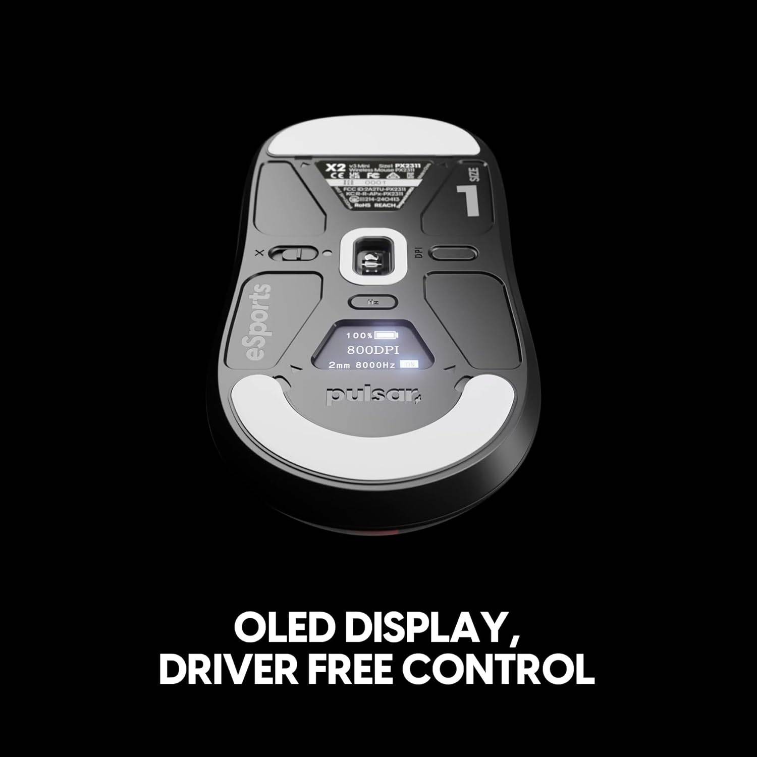 Pulsar Gaming Gears X2 v3 ES Size1 Schwarz kabellose Maus schwarz