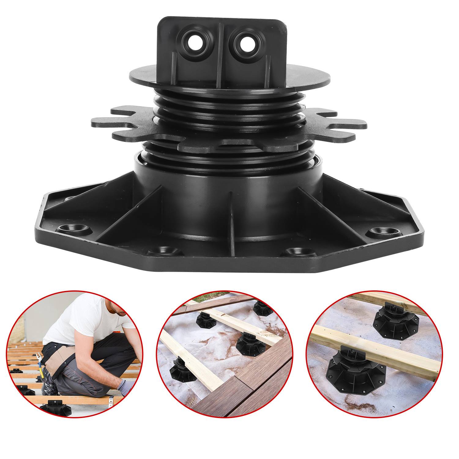 Höhenverstellbare Stelzlager für Terrassen & Balkon, 30-60mm, 30 Stück