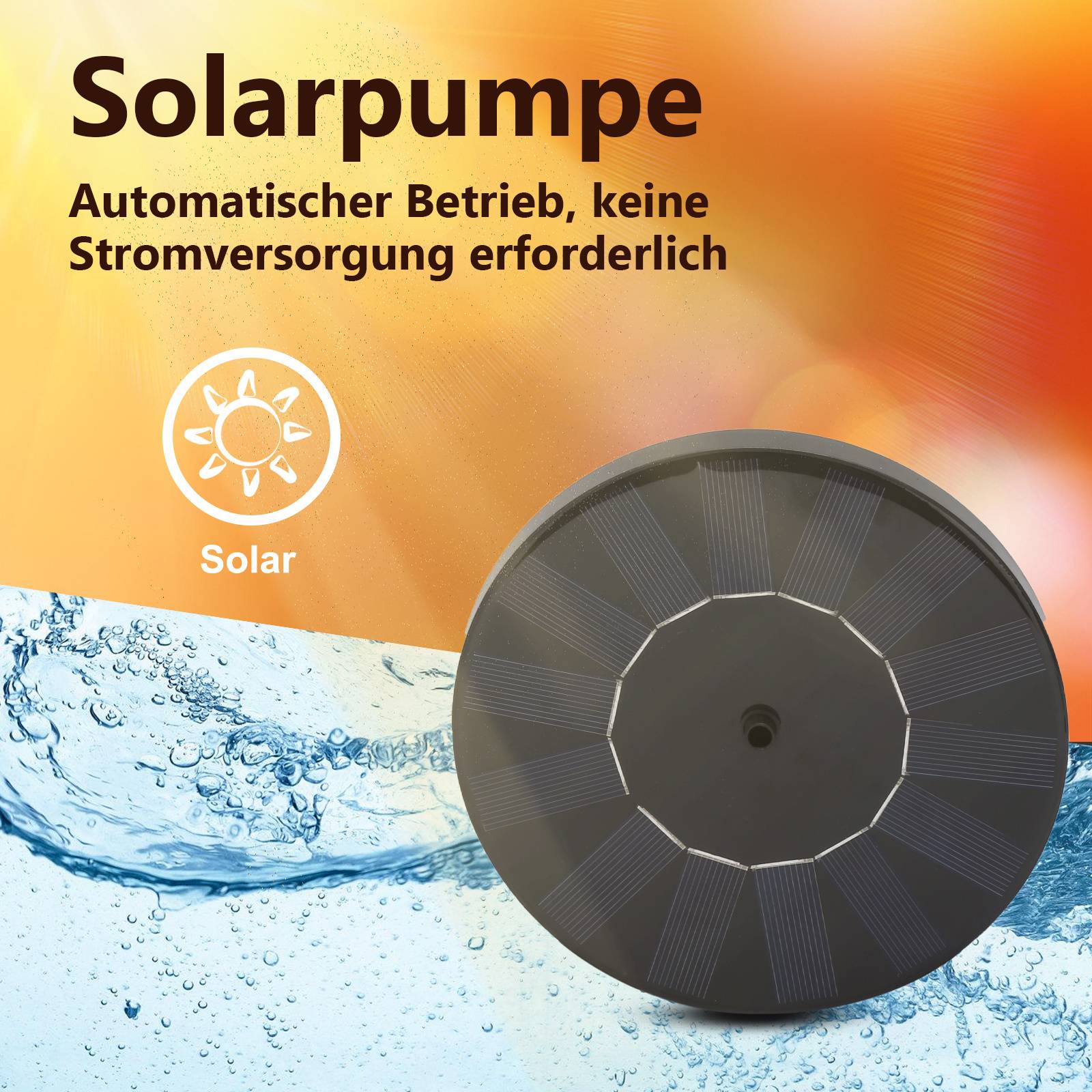 Solarpumpe. Automatischer Betrieb, keine Stromversorgung erforderlich.