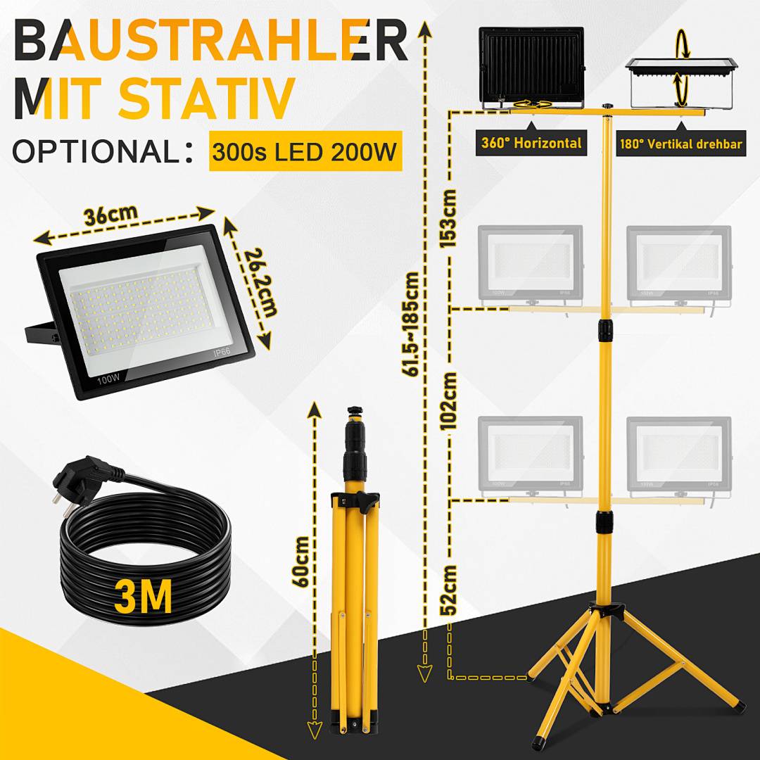 „Baustrahler mit Stativ