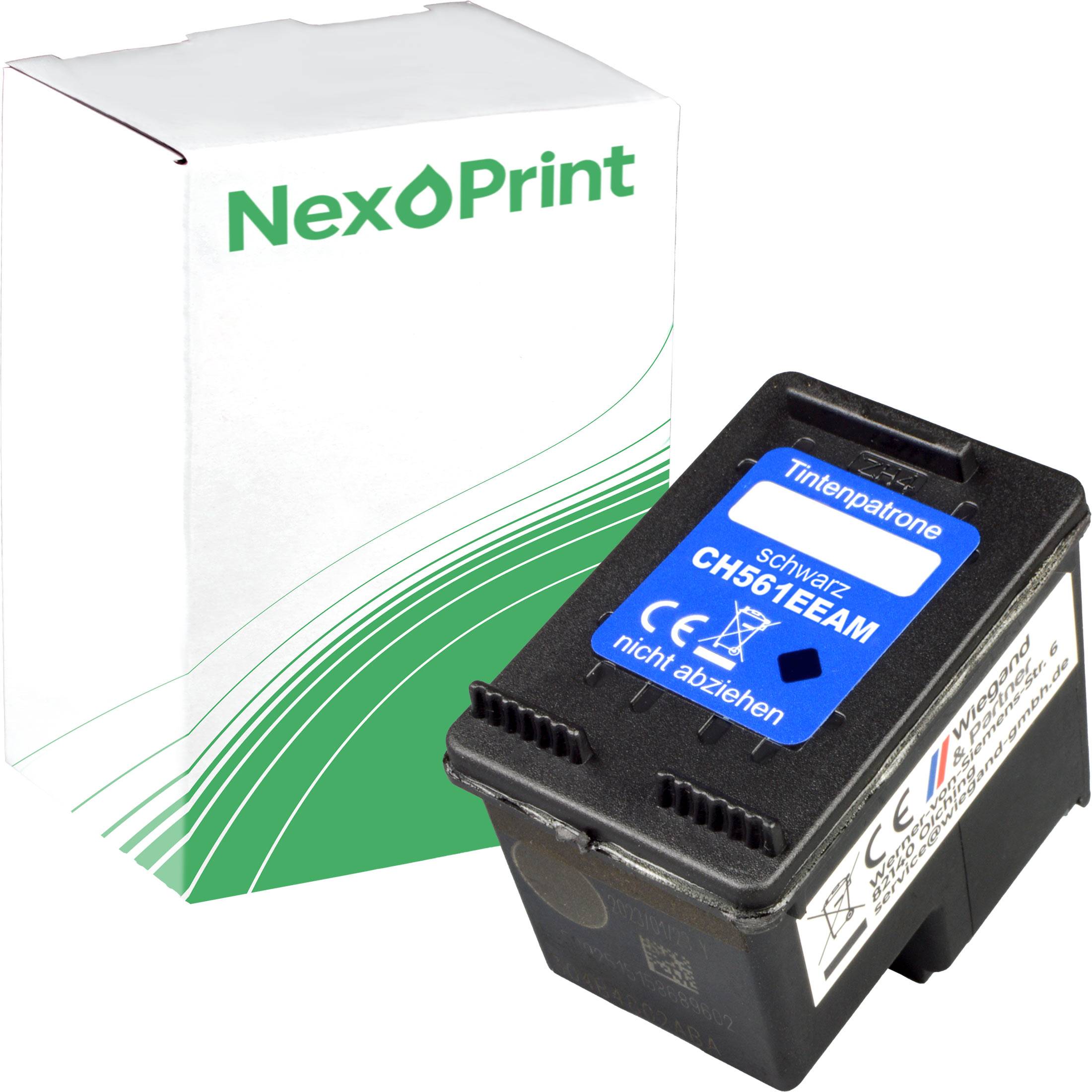 Eine schwarze Tintenpatrone mit der Bezeichnung „CH561EEAM