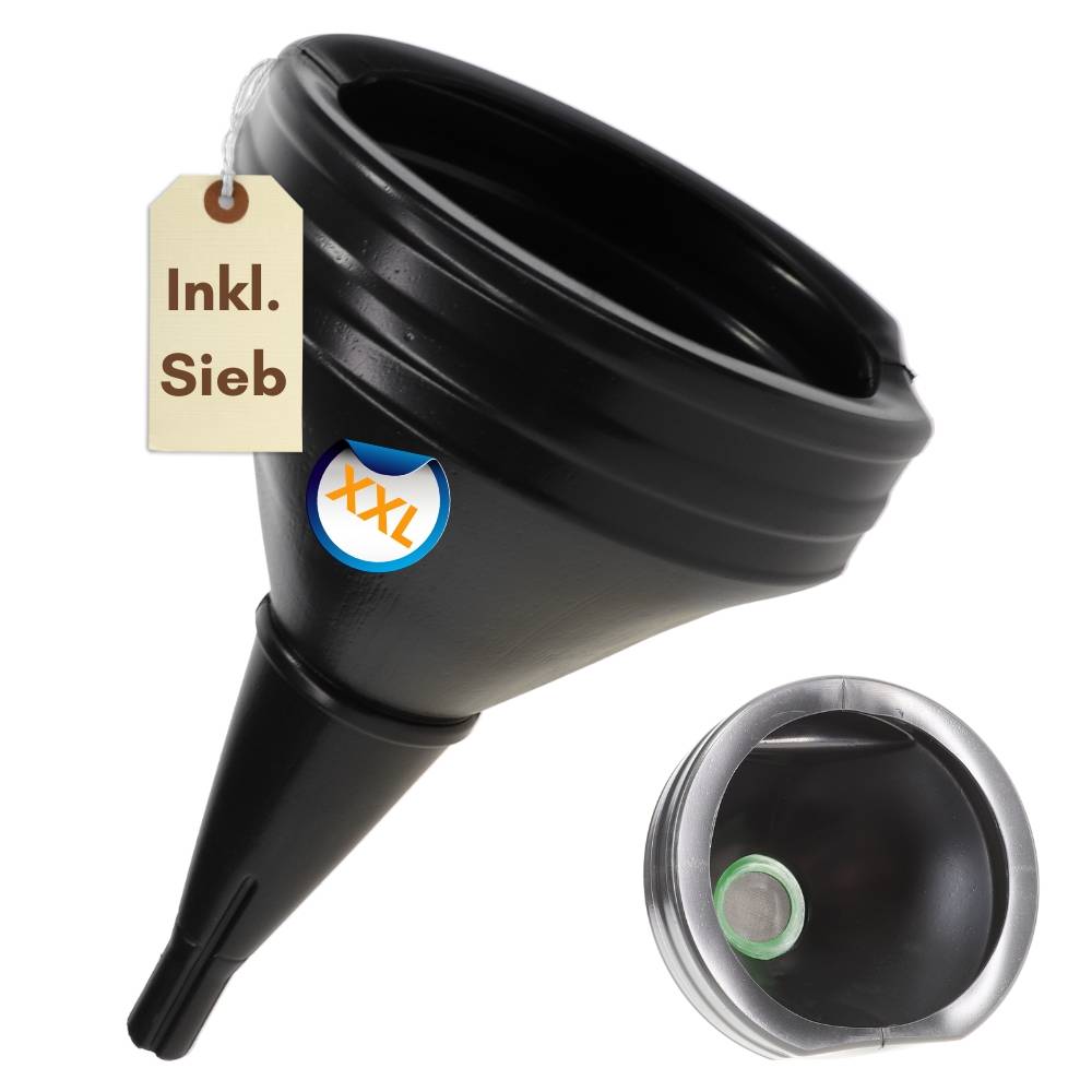 Ein großer schwarzer Trichter mit der Bezeichnung 