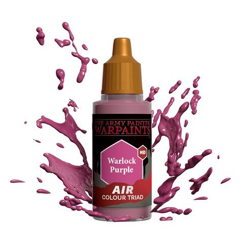 Eine Flasche Warpaints Marke Airbrush-Farbe mit der Bezeichnung „Warlock Purple