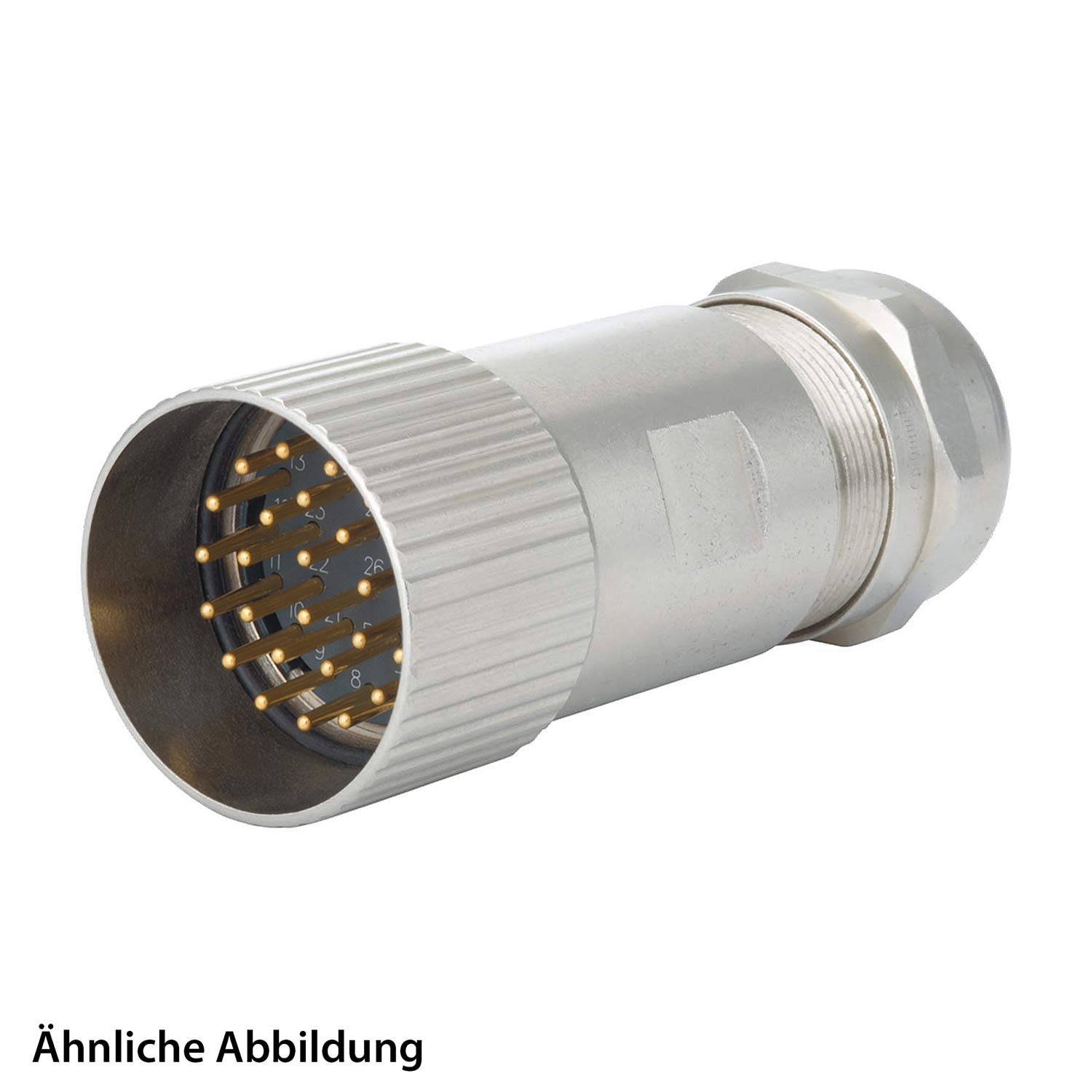 HUMMEL SET inkl. Kontakte M27 Signal Kabelsteckverbinder, Löteinsatz gerade Polzahl 26-pol., Stift Klemmbereich 7,0mm -