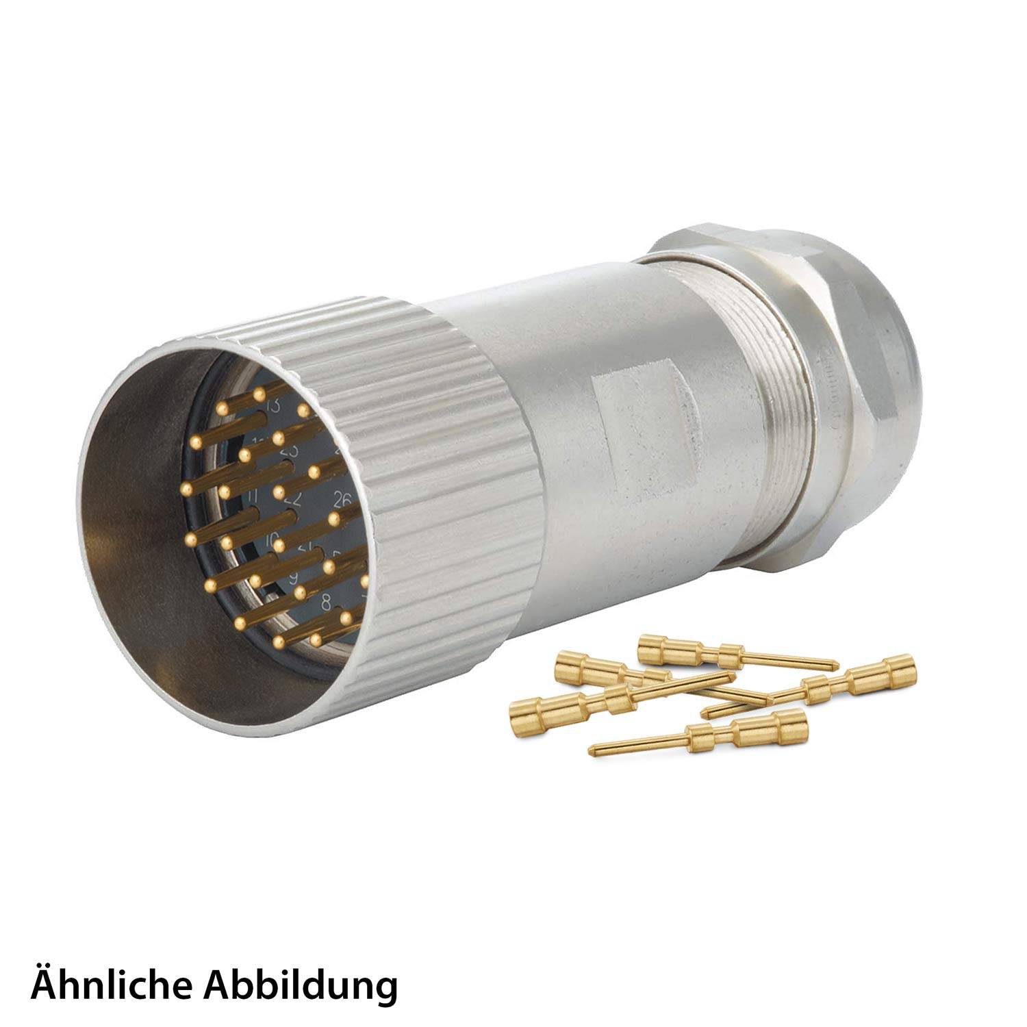 HUMMEL SET inkl. Kontakte M27 Signal Kabelsteckverbinder, Crimpeinsatz gerade Polzahl 26-pol., Stift Klemmbereich 7,0mm