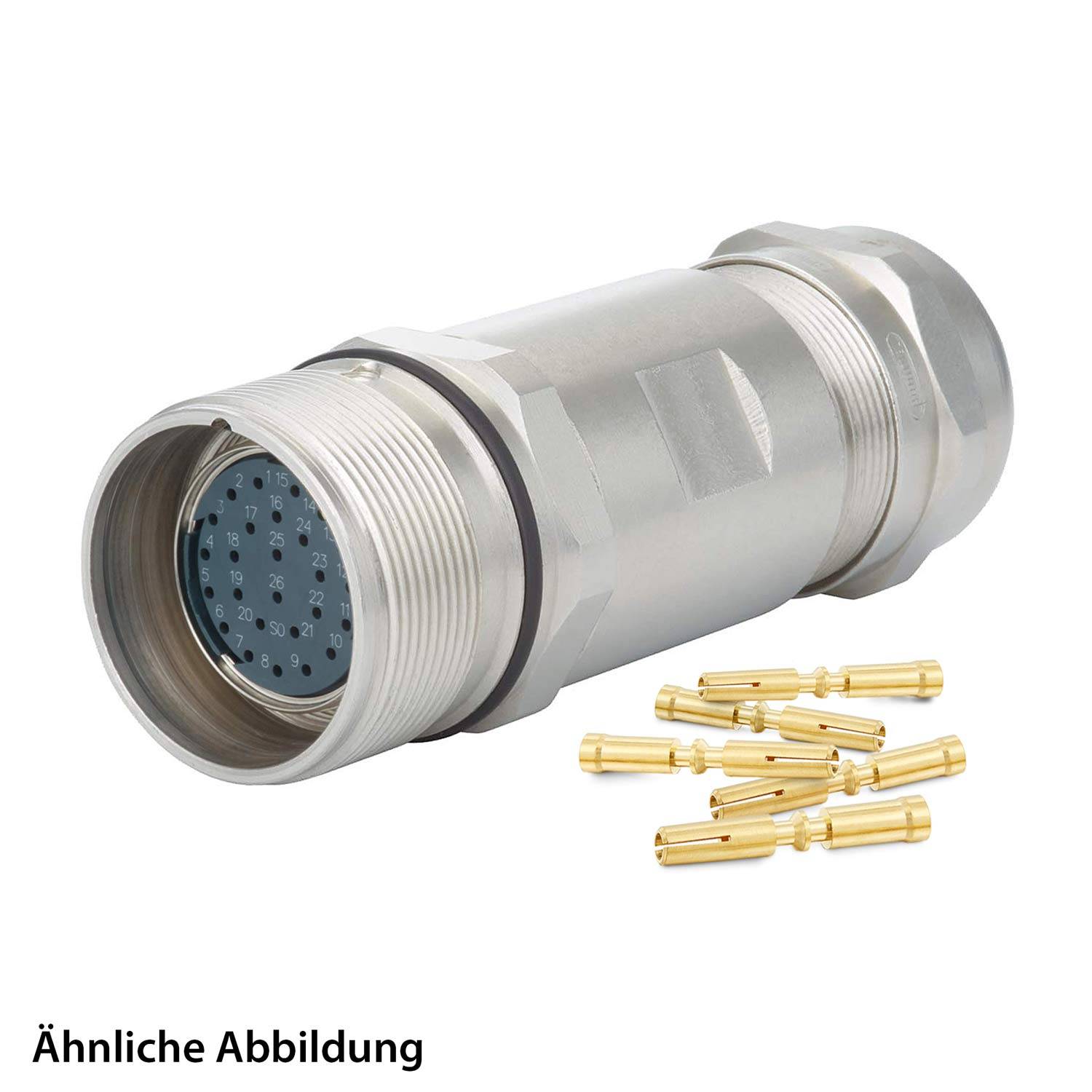 HUMMEL SET inkl. Kontakte M27 Signal Kupplungssteckverbinder, Crimpeinsatz gerade Polzahl 26-pol., Buchse Klemmbereich