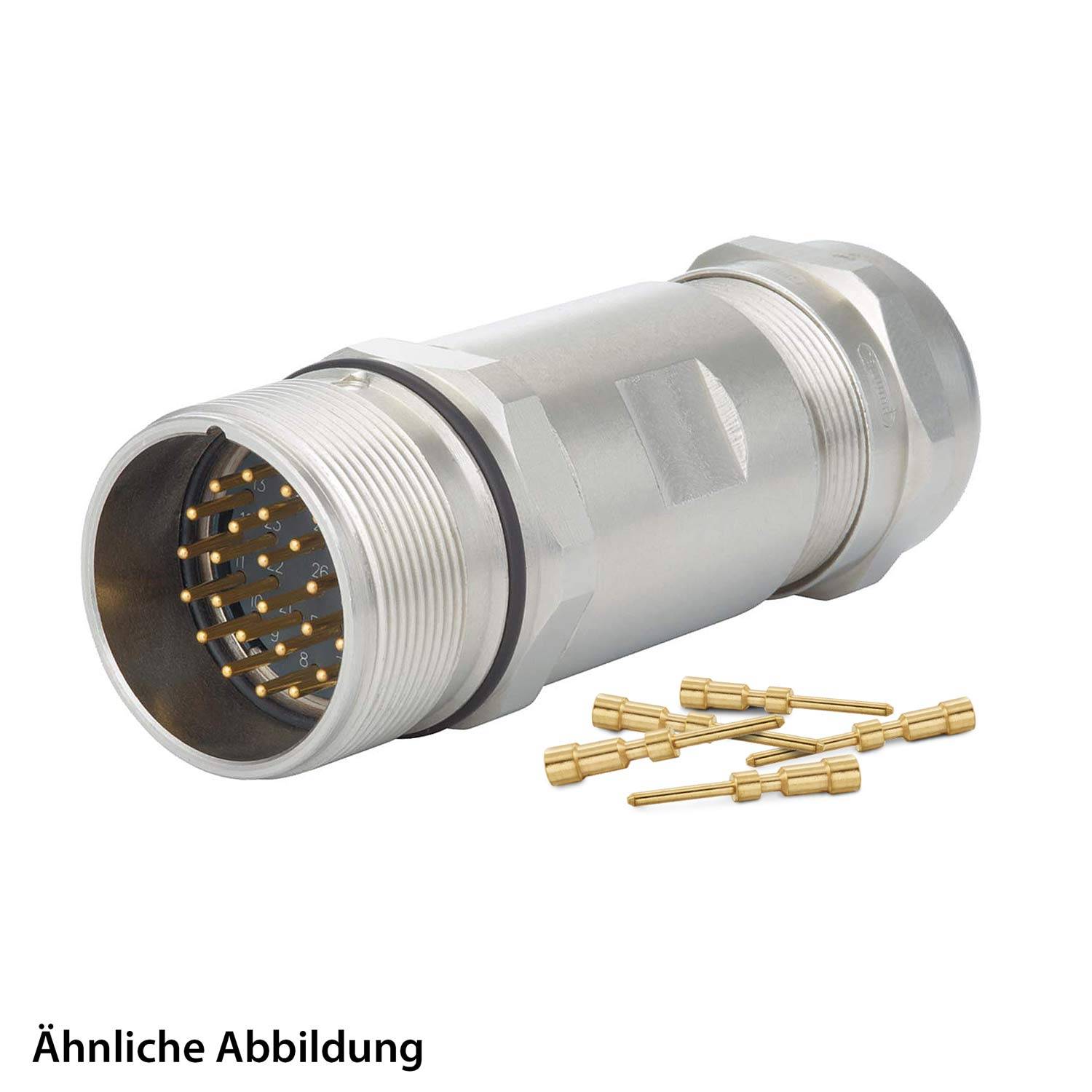 HUMMEL SET inkl. Kontakte M27 Signal Kupplungssteckverbinder, Crimpeinsatz gerade Polzahl 26-pol., Stift Klemmbereich