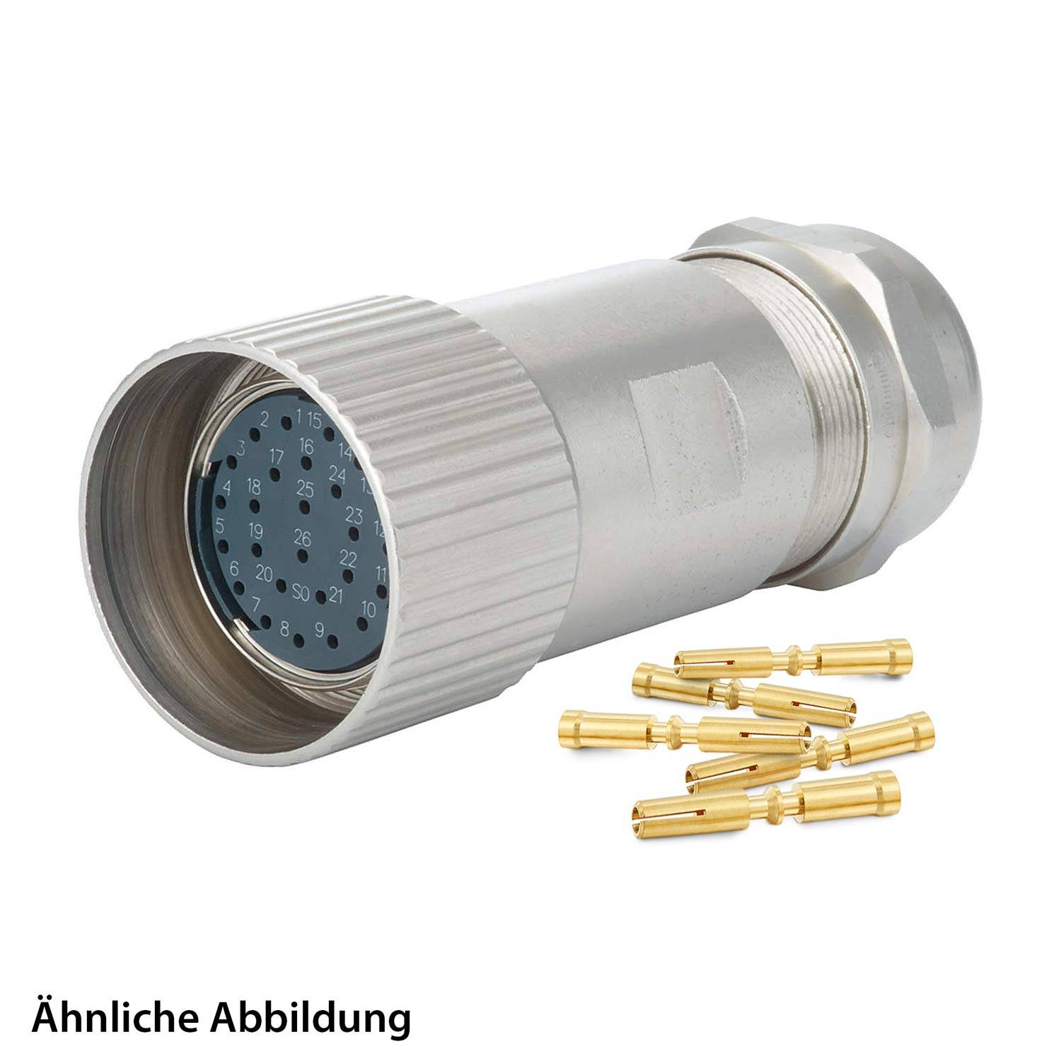 HUMMEL SET inkl. Kontakte M27 Signal Kabelsteckverbinder, Crimpeinsatz gerade Polzahl 26-pol., Buchse Klemmbereich