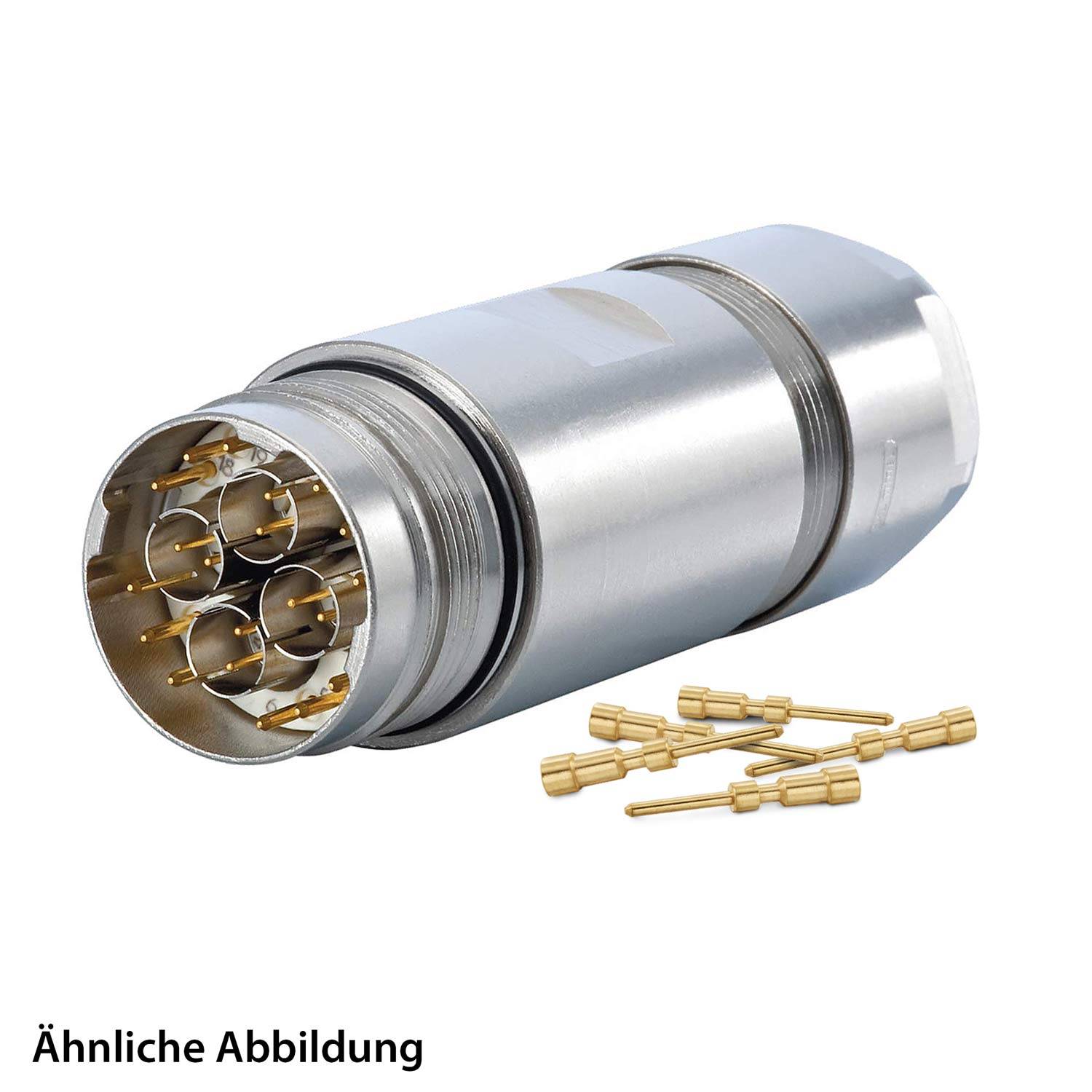 HUMMEL SET inkl. Kontakte M23 Profinet Kupplungssteckverbinder, Crimpeinsatz gerade Polzahl 20-pol.12+4x2, Stift