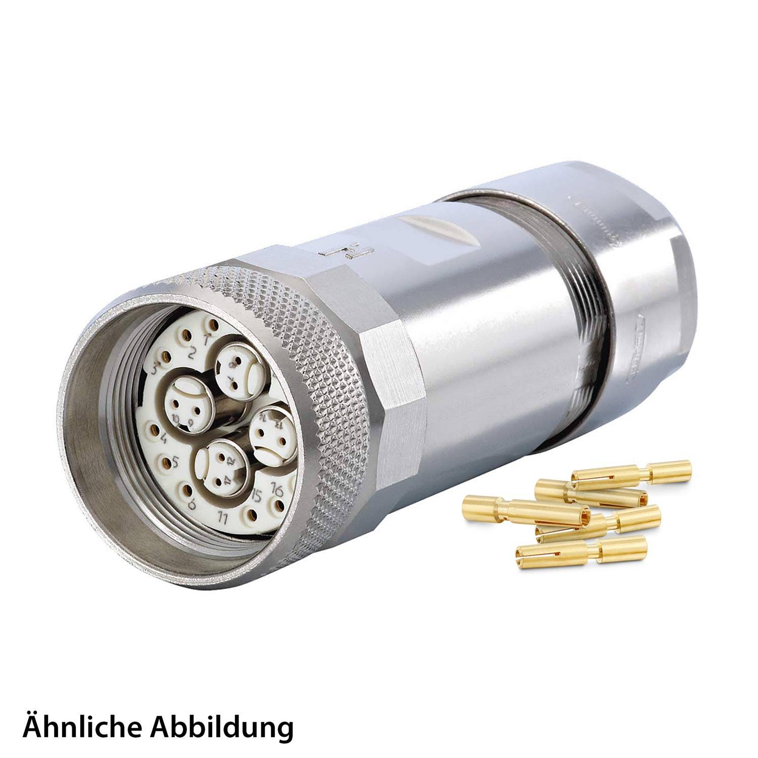 HUMMEL SET inkl. Kontakte M23 Profinet Kabelsteckverbinder, Crimpeinsatz gerade Polzahl 20-pol.12+4x2, Buchse
