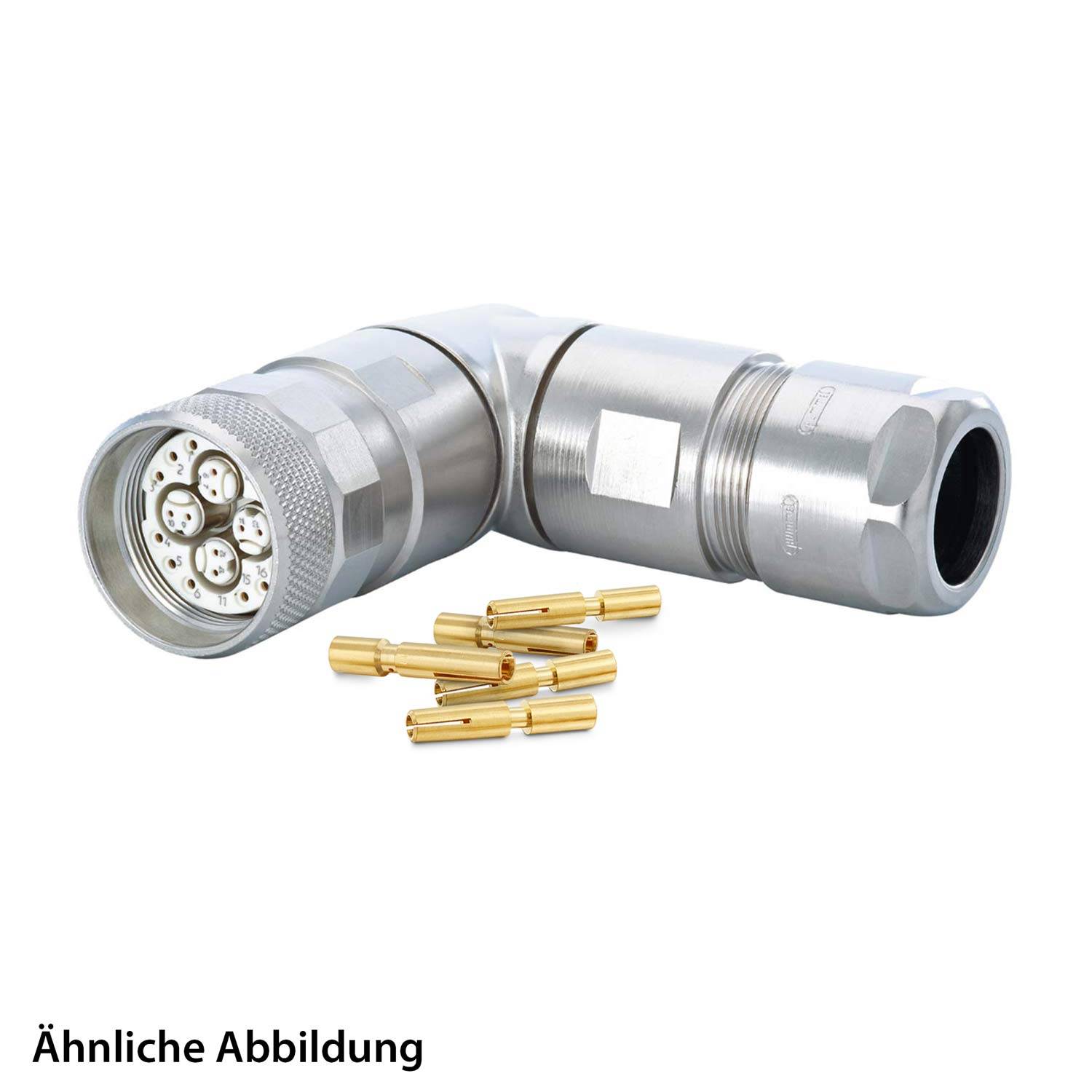 HUMMEL SET inkl. Kontakte M23 Profinet Kabelsteckverbinder, Crimpeinsatz gewinkelt Polzahl 20-pol.12+4x2, Buchse