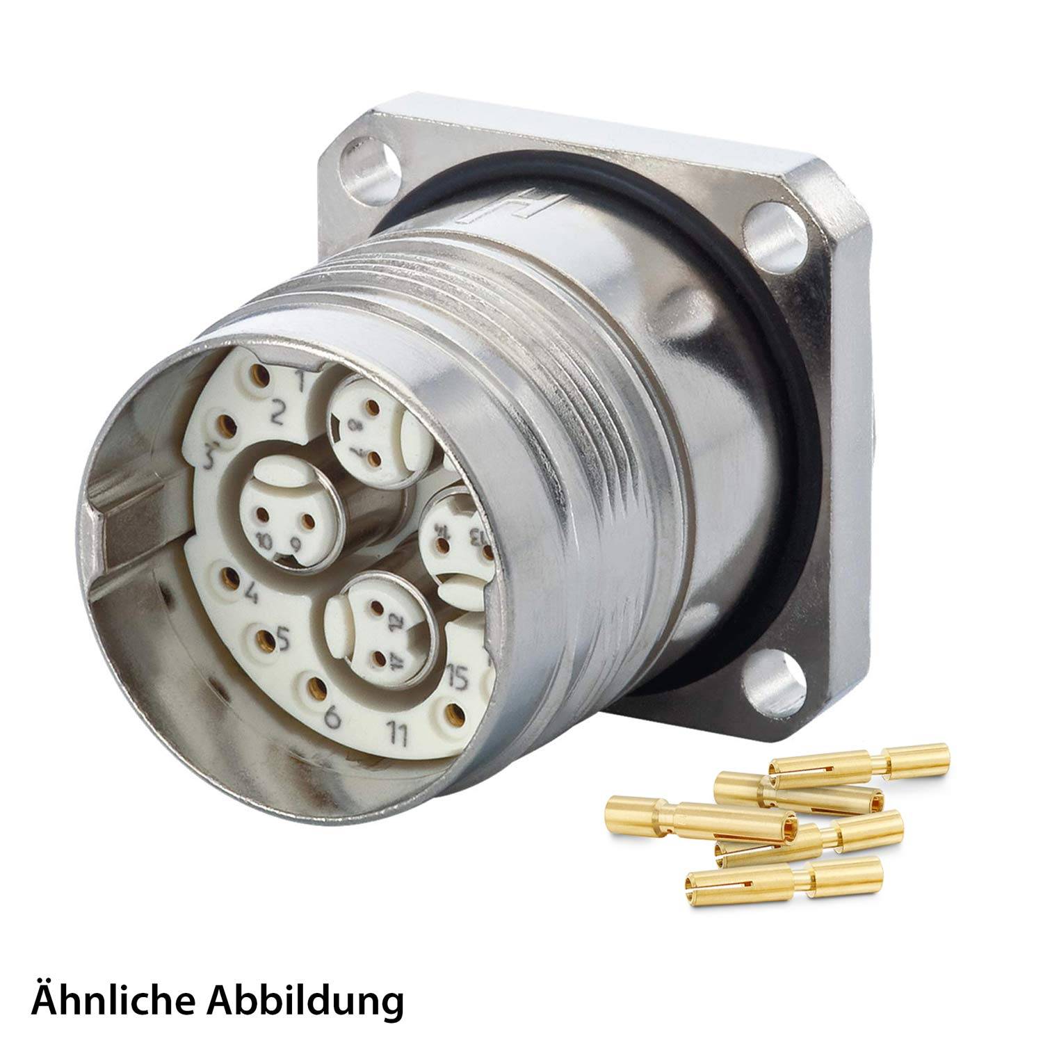 HUMMEL SET inkl. Kontakte M23 Profinet Gerätesteckverbinder, Crimpeinsatz gerade Polzahl 20-pol.12+4x2, Buchse