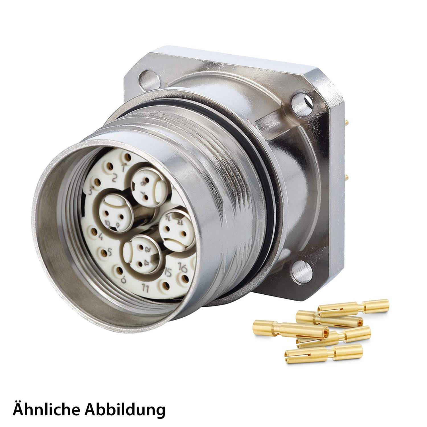 HUMMEL SET inkl. Kontakte M23 Profinet Gerätesteckverbinder, Crimpeinsatz gerade Polzahl 20-pol.12+4x2, Buchse