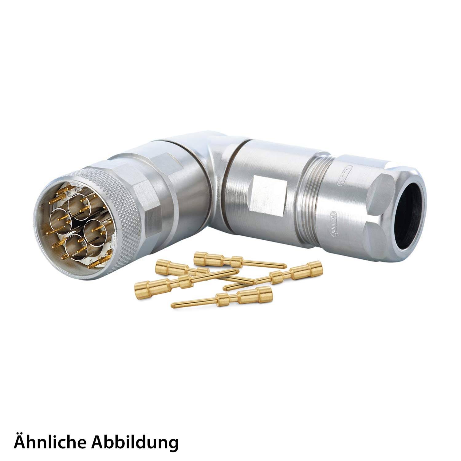 HUMMEL SET inkl. Kontakte M23 Profinet Kabelsteckverbinder, Crimpeinsatz gewinkelt Polzahl 20-pol.12+4x2, Stift