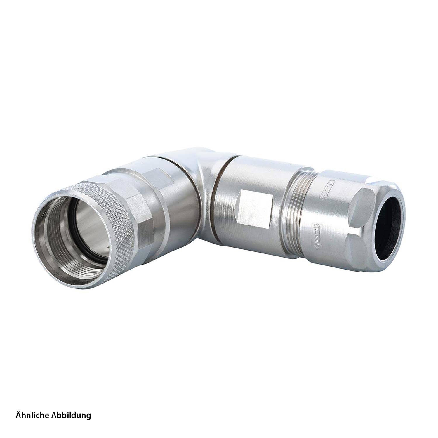HUMMEL M23 Profinet Kabelsteckverbinder gewinkelt Kabelabgang gerade, Klemmbereich 11,0mm - 17,0mm Farbe silber - 5
