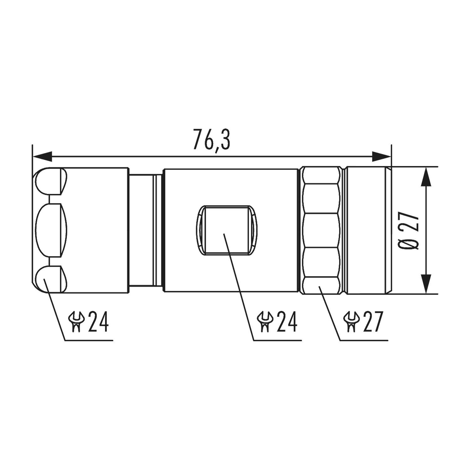 HUMMEL M23 Profinet Kabelsteckverbinder gerade Kabelabgang gerade, Klemmbereich 11,0mm - 17,0mm Farbe silber - 5 Stück