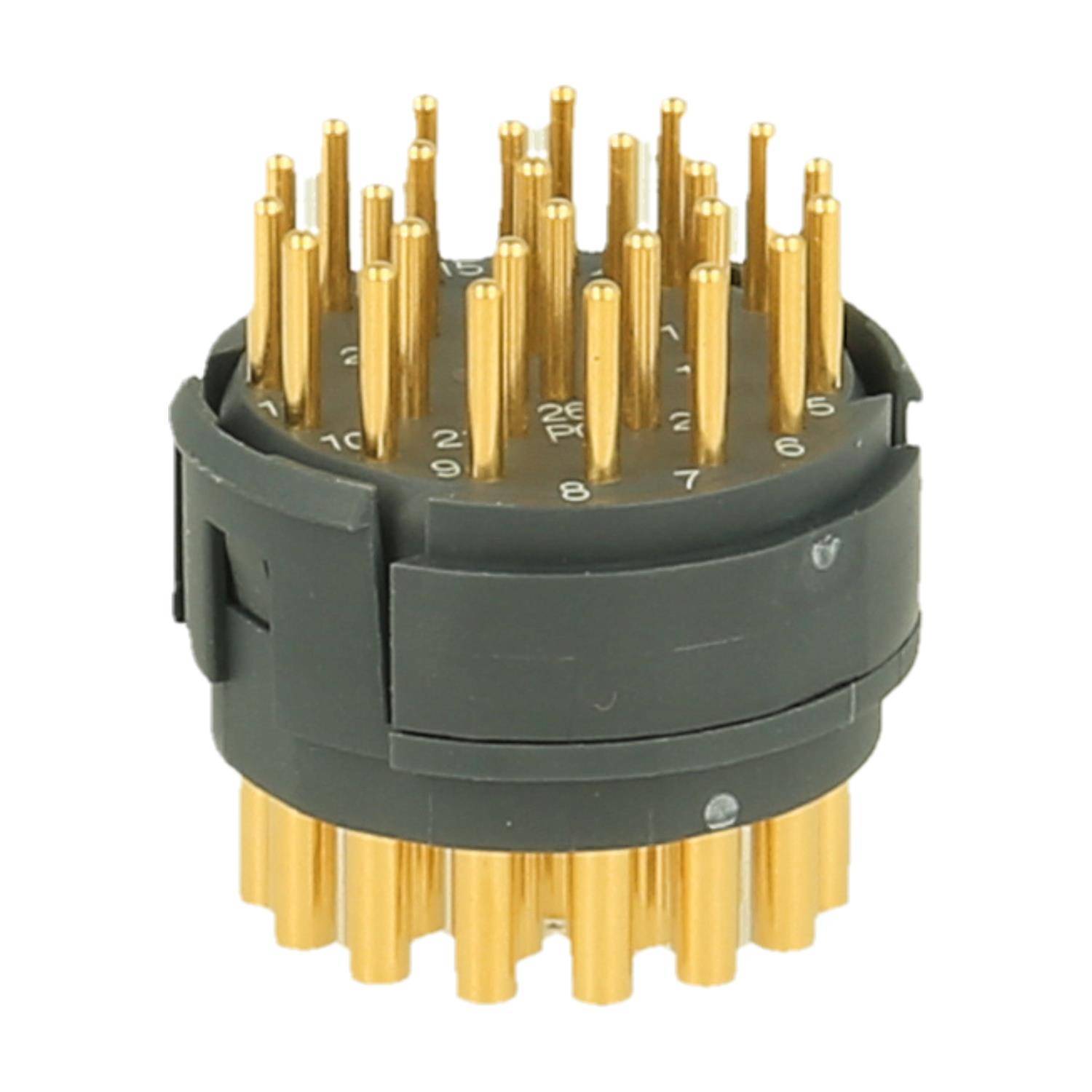 HUMMEL M27 Signal Löt-Kontakteinsatz Stift Lötanschluss, Polzahl 26-polig 150V, 8A, Farbe weiß - 10 Stück