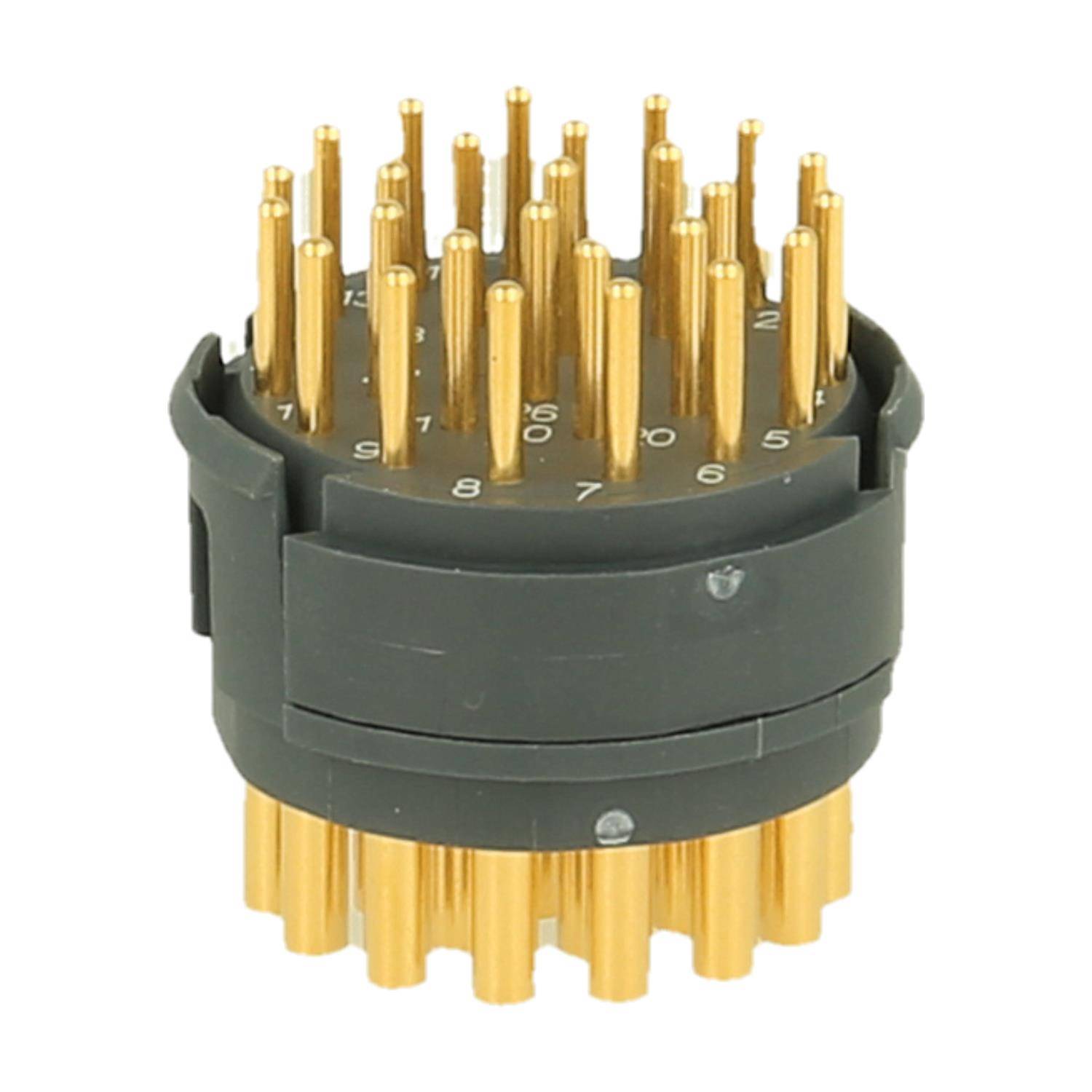 HUMMEL M27 Signal Löt-Kontakteinsatz Stift Lötanschluss, Polzahl 26-polig 150V, 8A, Farbe weiß - 10 Stück