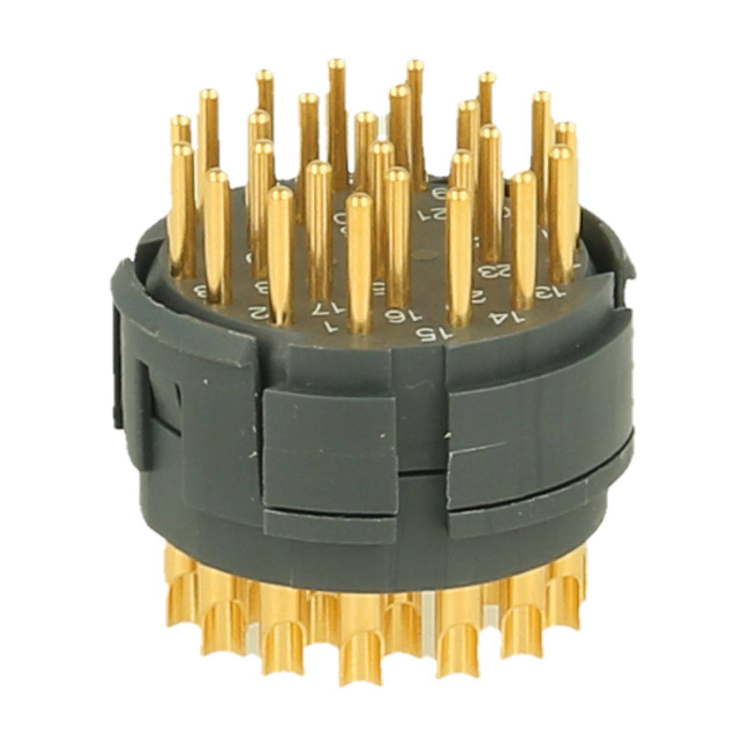 HUMMEL M27 Signal Löt-Kontakteinsatz Stift Lötanschluss, Polzahl 26-polig 150V, 8A, Farbe weiß - 10 Stück