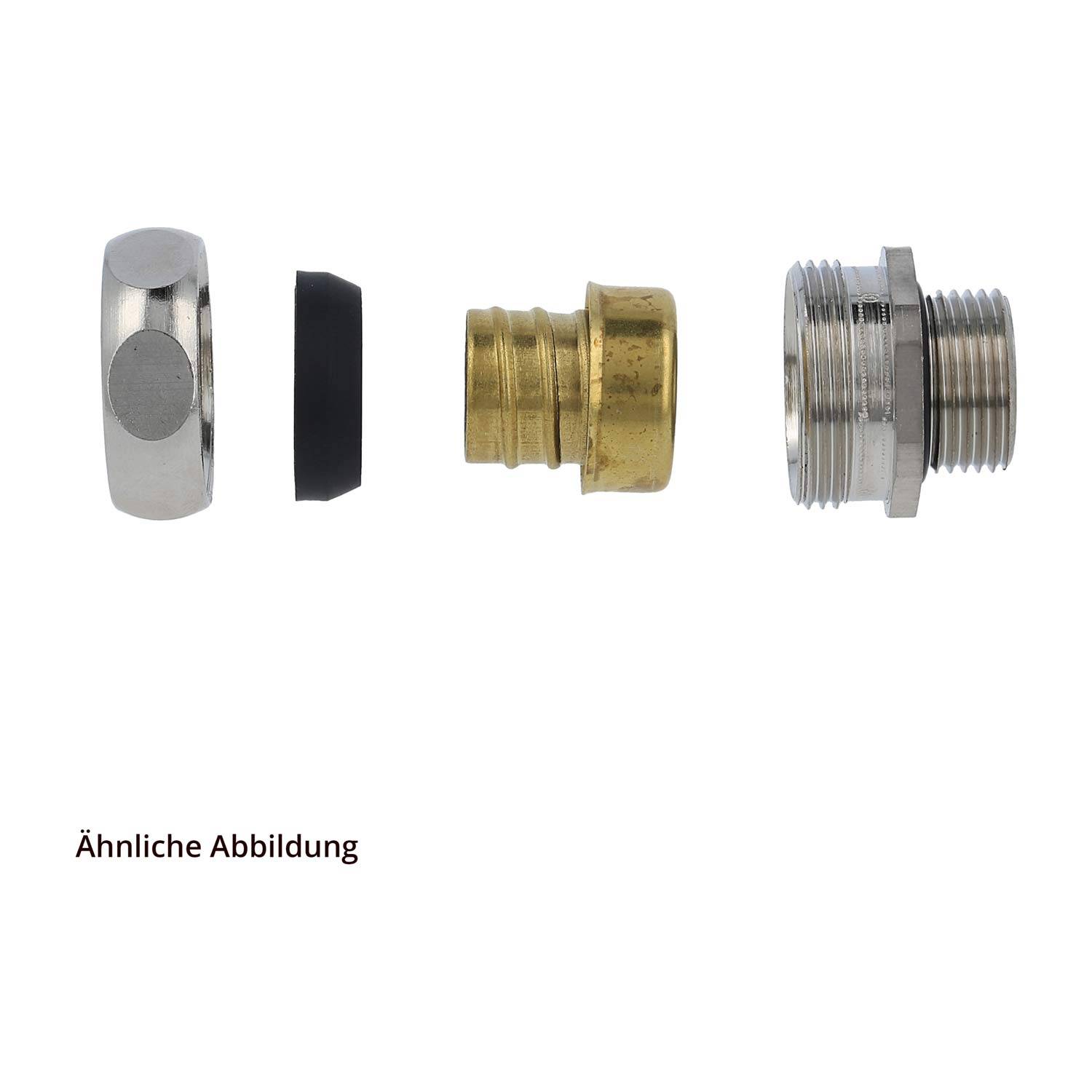 US-P kl. Packung 2 Stk. Metallverschraubung gerade Gewinde PG29x1,588 für Schlauch-Außendurchmesser 36,0mm für