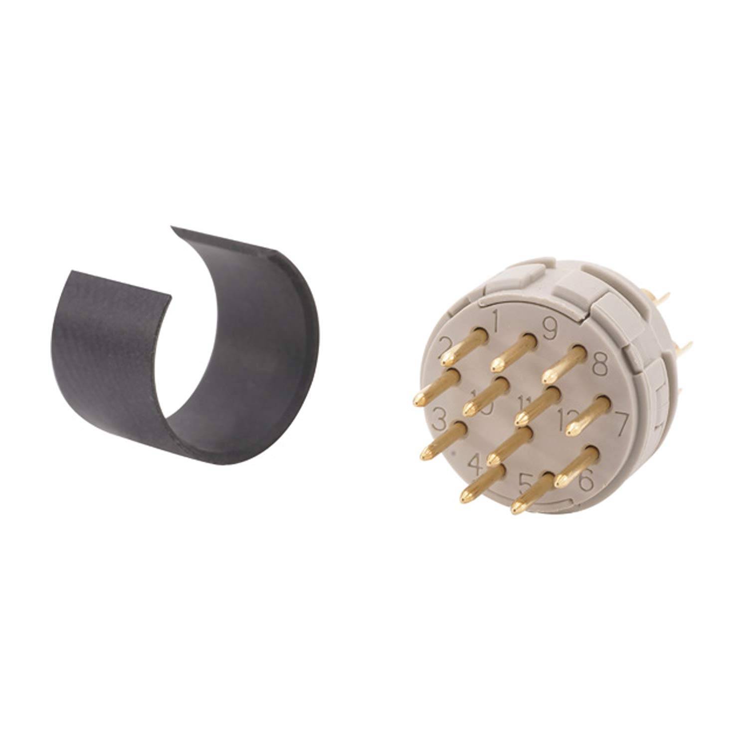 M23 RF Löt-Kontakteinsatz Stift Lötanschluss, Polzahl 12-polig 150V, 8A - 10 Stück