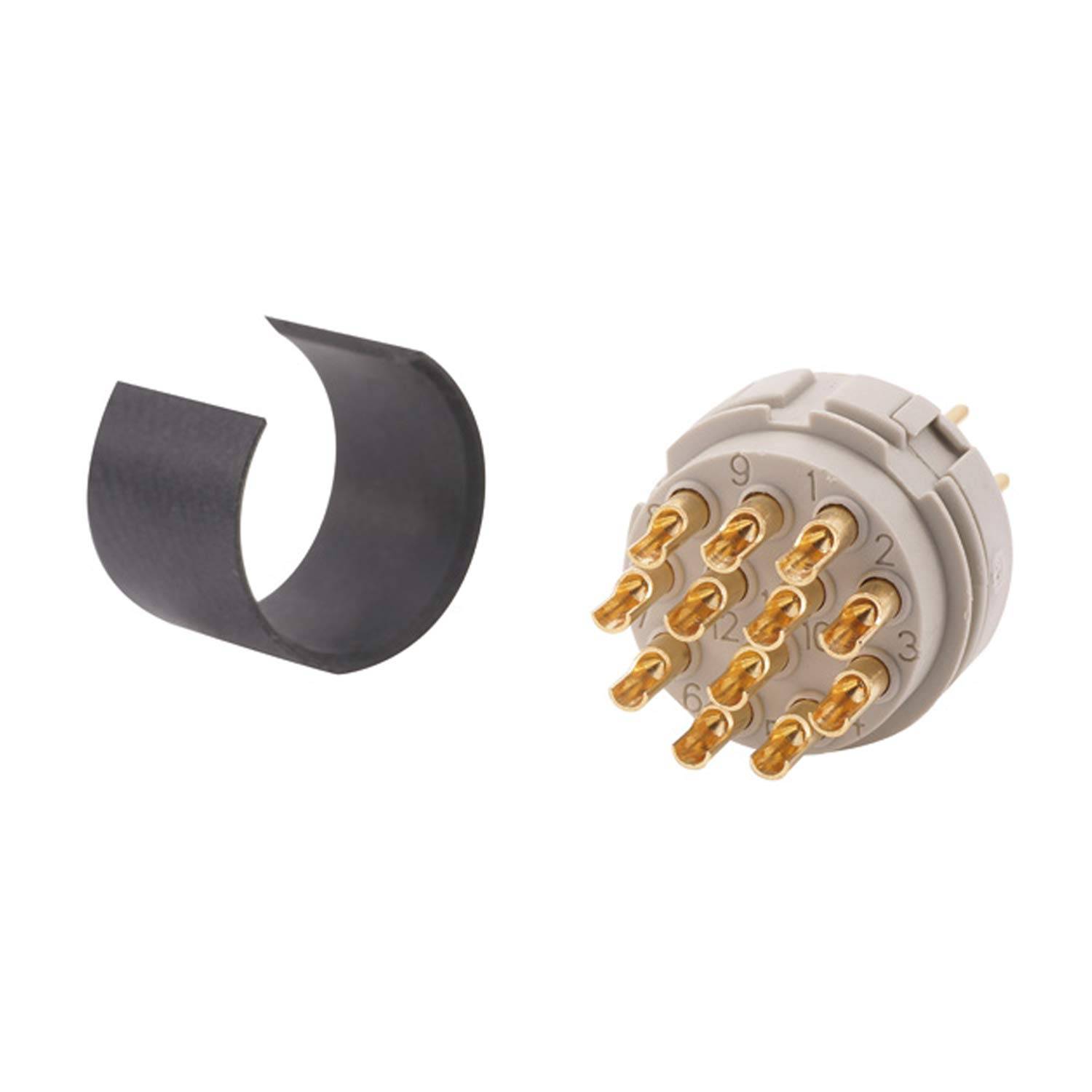 M23 RF Löt-Kontakteinsatz Stift Lötanschluss, Polzahl 12-polig 150V, 8A - 10 Stück