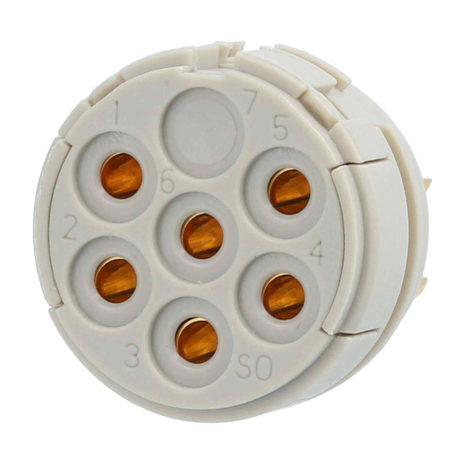 M23 RF Löt-Kontakteinsatz Buchse Lötanschluss, Polzahl 6-polig 300V, 20A - 1 Stück