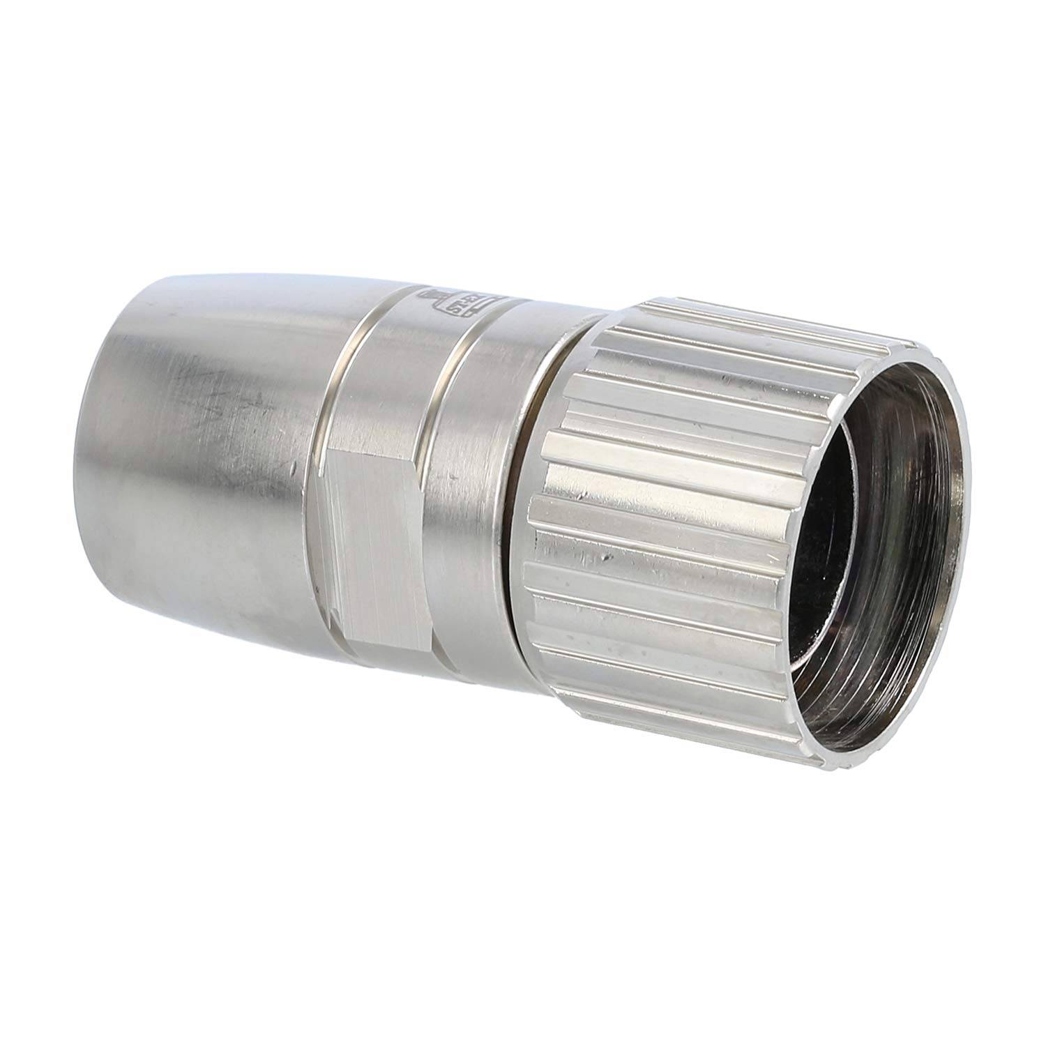 M23 RC Kabelsteckverbinder gerade Stift / Buchse Kabelabgang gerade M16x1,5, Klemmbereich 4,5mm - 9,0mm Farbe silber -