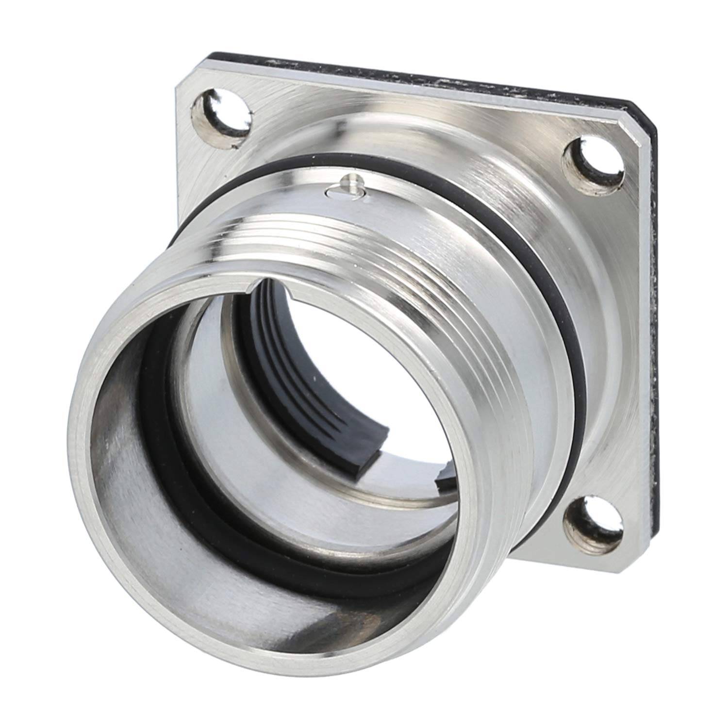 M23 RC Gerätesteckverbinder gerade Stift / Buchse Vorderwand Farbe silber - 1 Stück