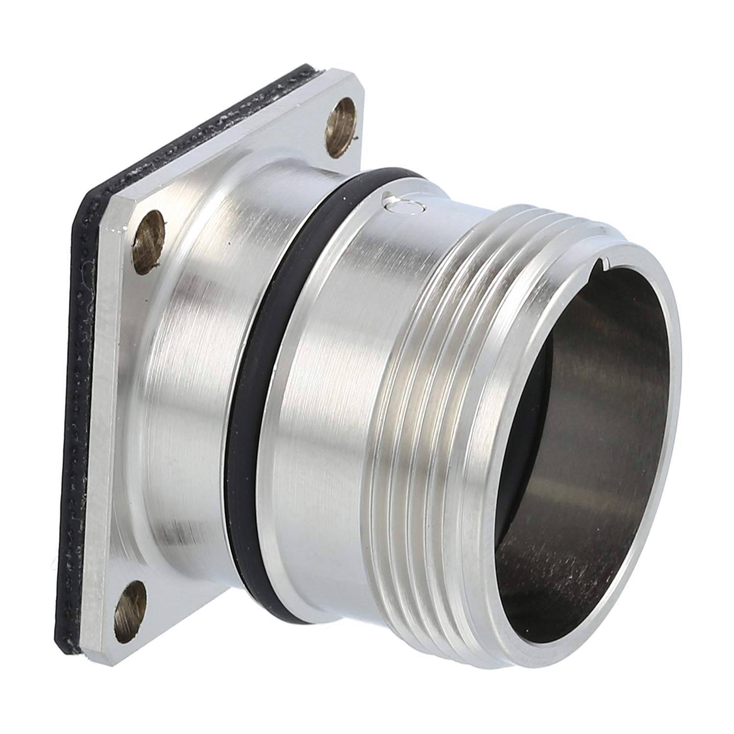 M23 RC Gerätesteckverbinder gerade Stift / Buchse Vorderwand Farbe silber - 1 Stück