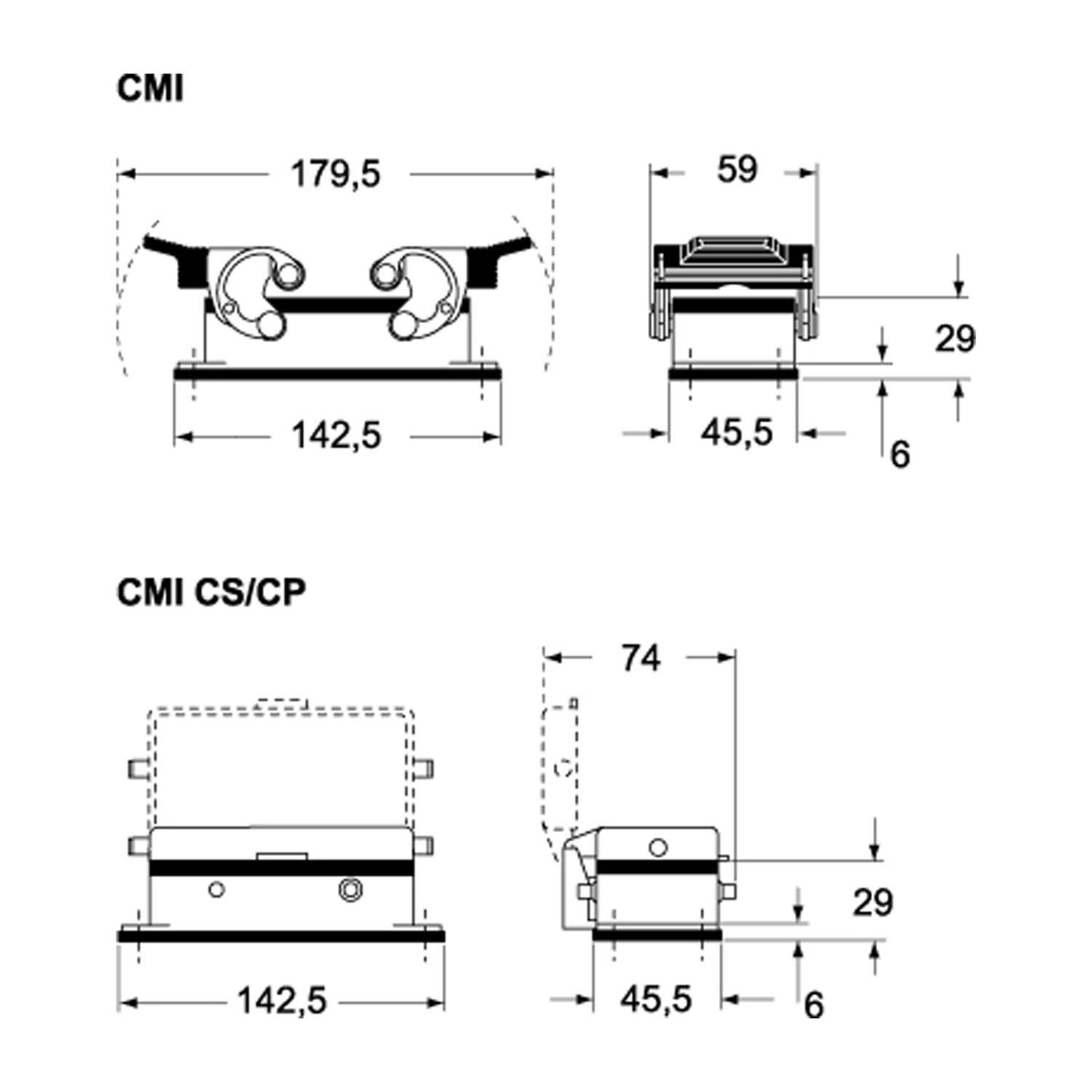 Anbaugehäuse, Größe 104.27, 830V Alu, 2 Bügel - 5 Stück
