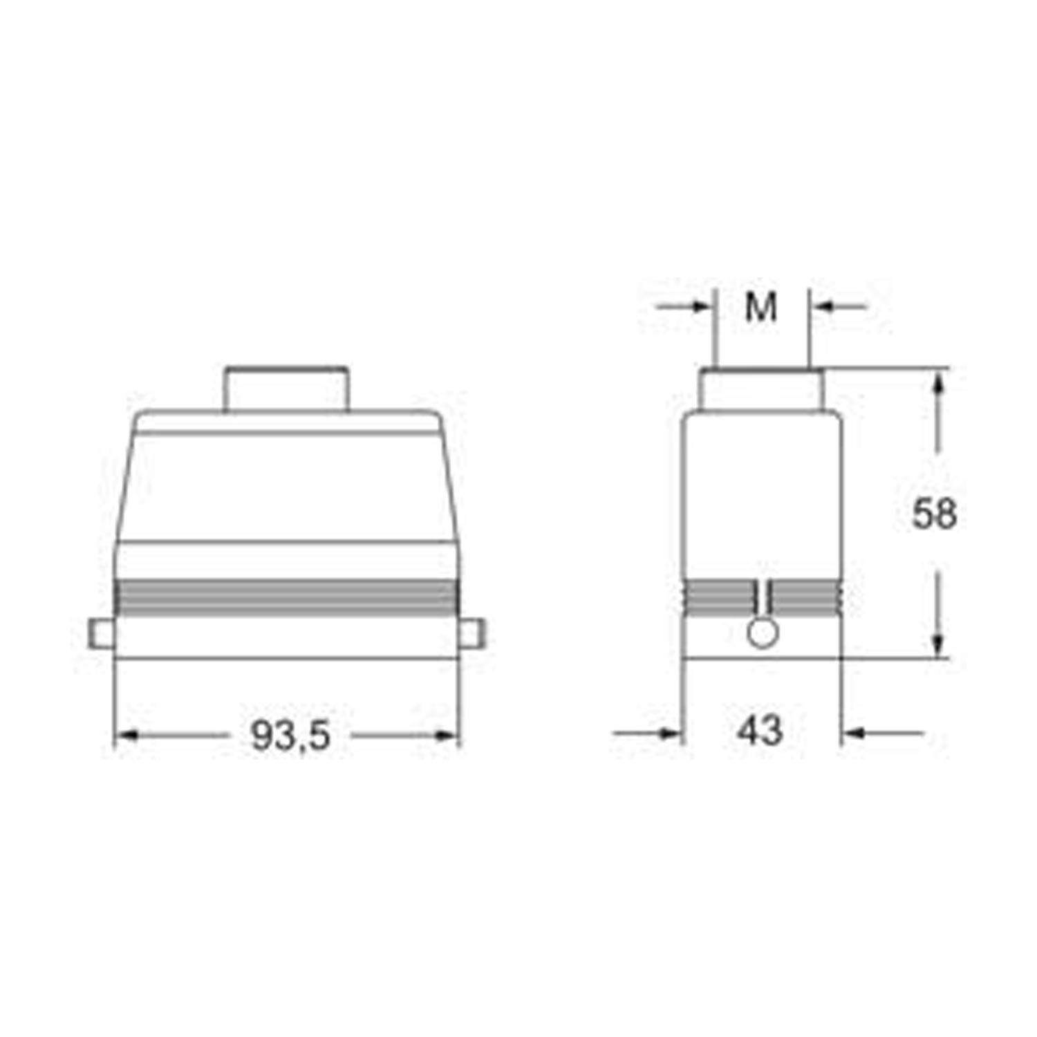 Tüllengehäuse, Größe 77.27, HNM Alu, 2 Bolzen, 1xM32 gerade - 5 Stück