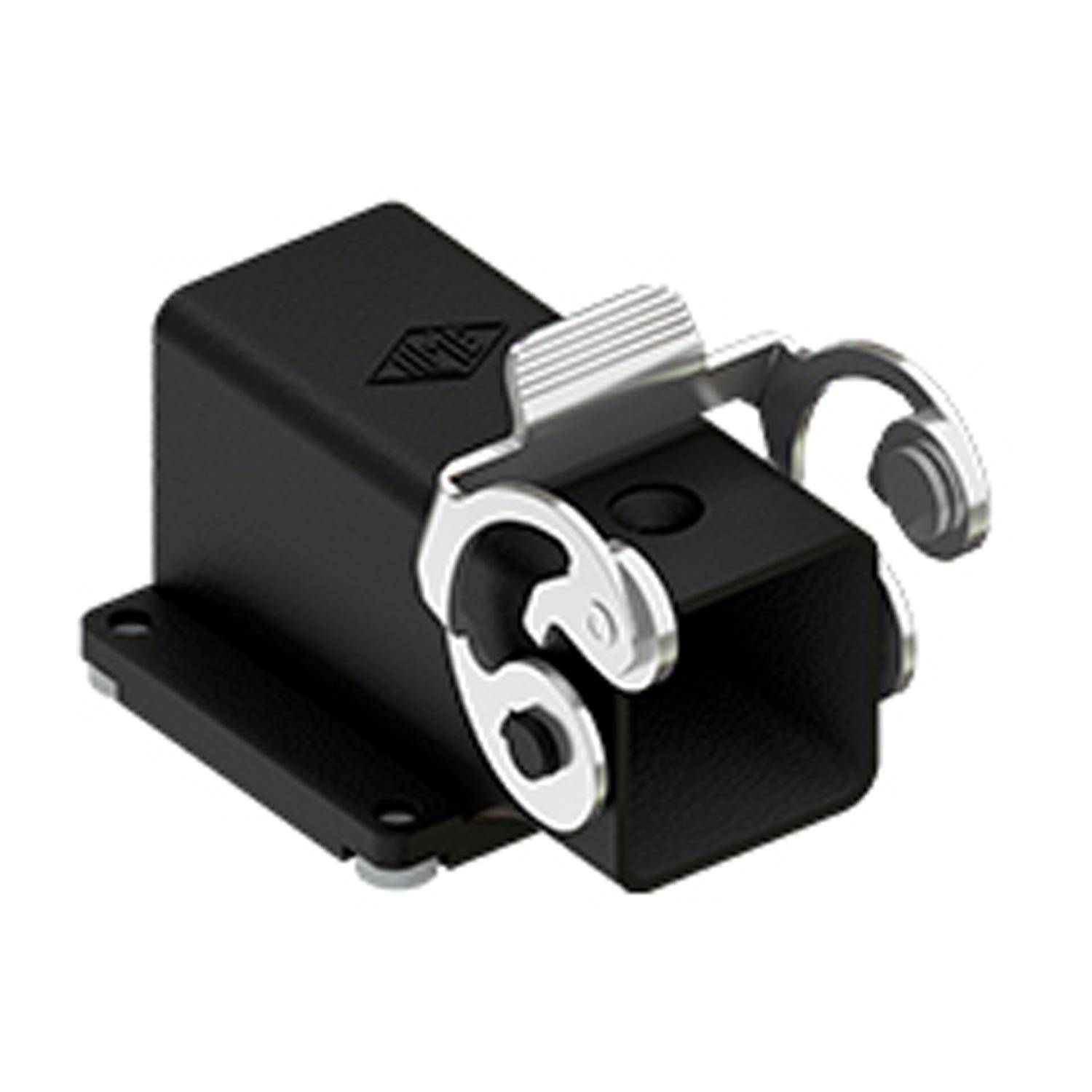 Anbaugehäuse, gewinkelt, Größe 21.21, W-Type Zink, 1 Bügel Edelstahl, große Kabeldurchfür - 10 Stück