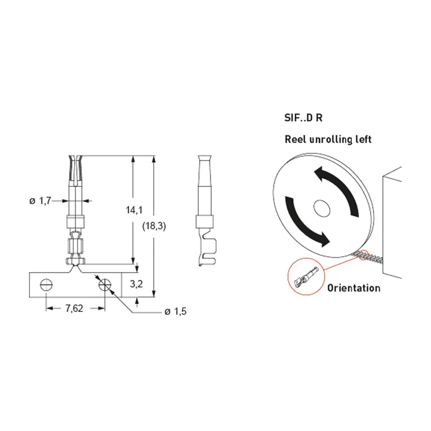 SIF1D 0.2R I.L.M.E. Buchsenkontakt, 0,08-0,21mm², gestanzt, Crimpanschluss, 5A, für 500 Steckzyklen, auf Spule - 1