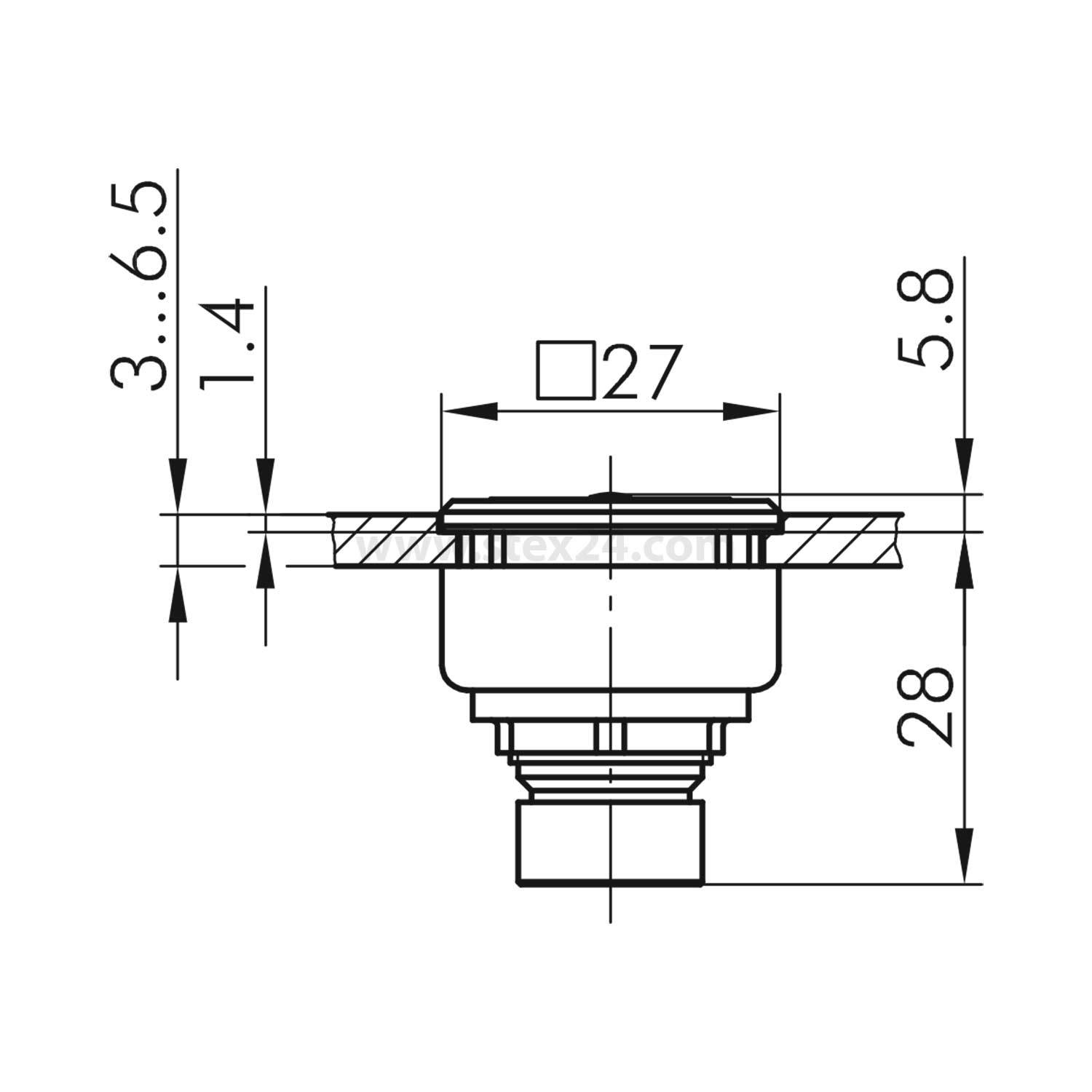Georg Schlegel Kurzhubdrücker (tastend) beleuchtbar, quadratisch, Vandalensichere Betätiger Hub 2,3mm - 1 Stück