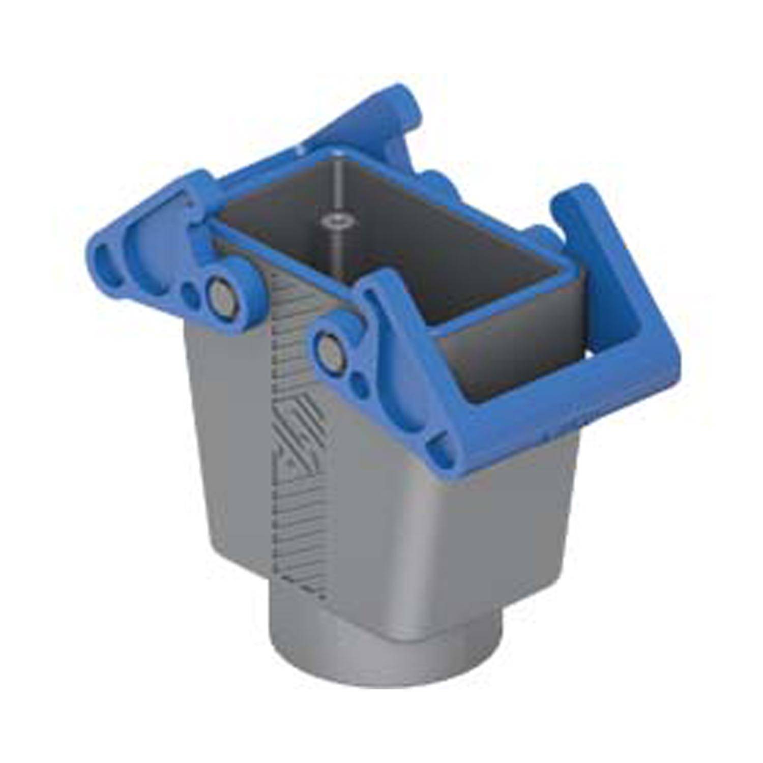 Kupplungsgehäuse, hoch, Größe 57.27, T-Type H Kunststoff, 2 Bügel, 1xM32 gerade - 5 Stück