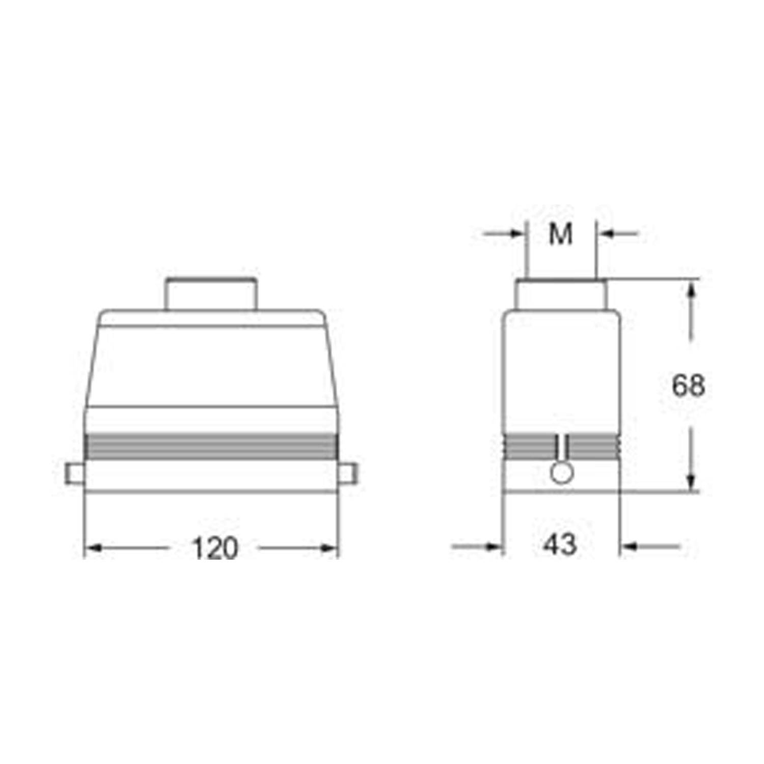 Tüllengehäuse, Größe 104.27, HNM Alu, 2 Bolzen, 1xM32 gerade - 5 Stück